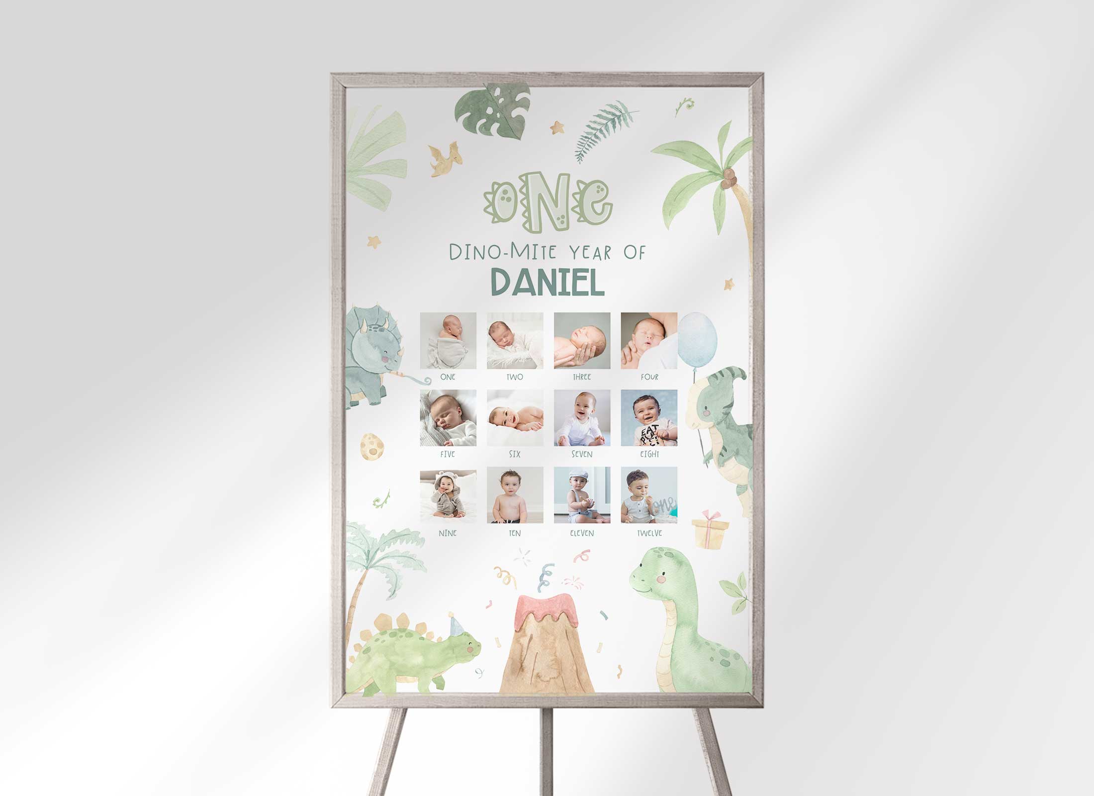 Baby Dino - Birthday - Photo Milestone Chart design preview