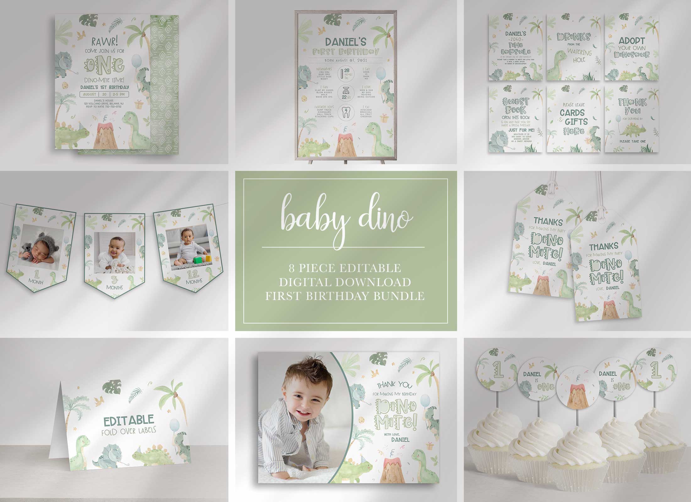 Baby Dino - Bundle - First Birthday design preview