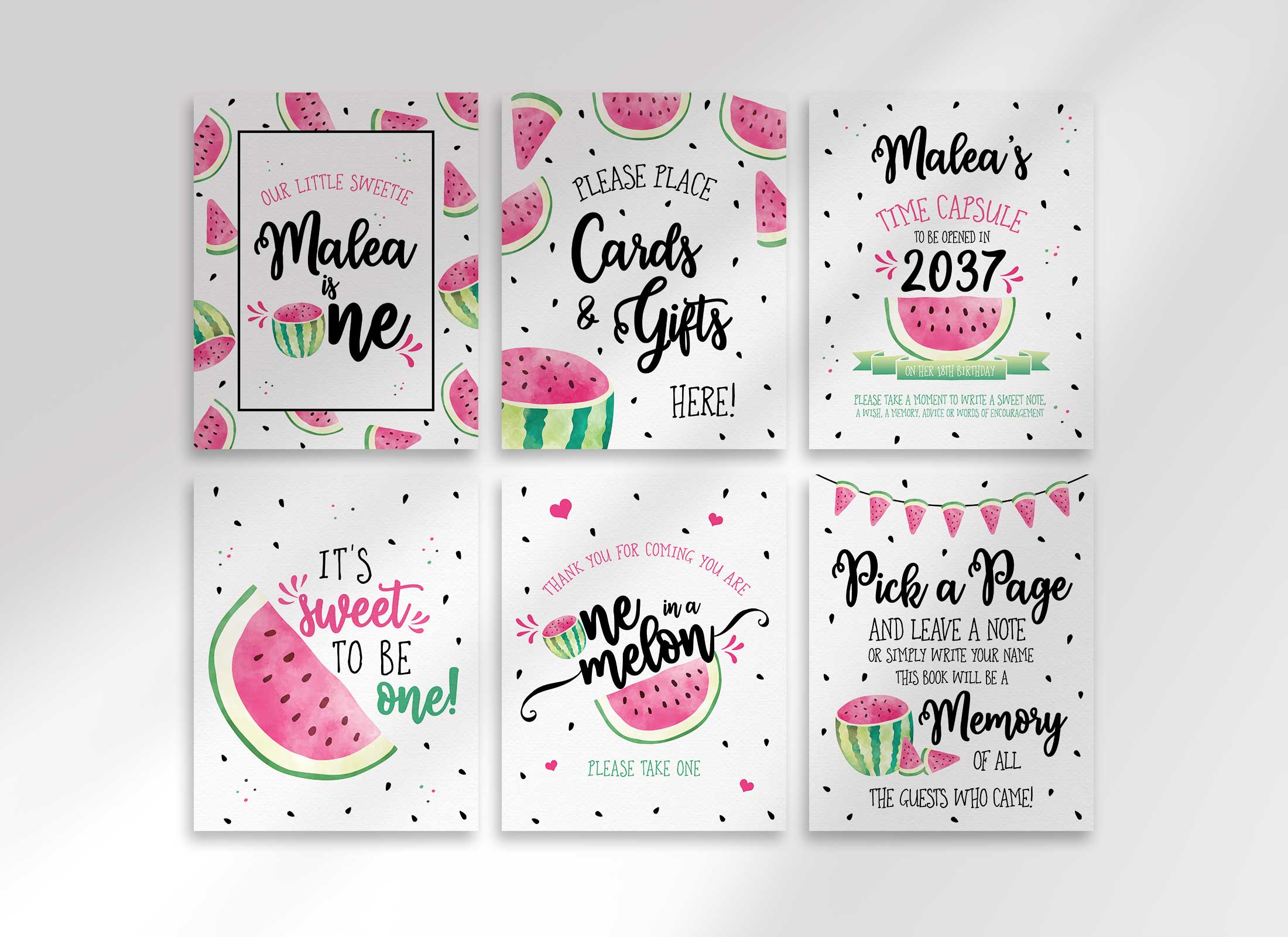 Watermelon Birthday - 8x10 Package Pink design preview