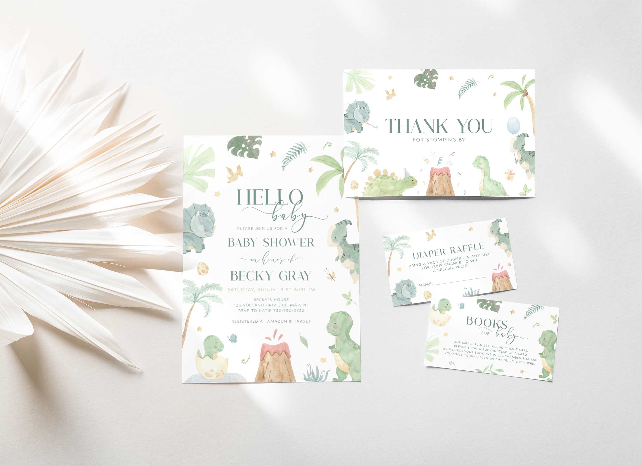 Baby Shower - Baby Dino - Bundle - Script design preview