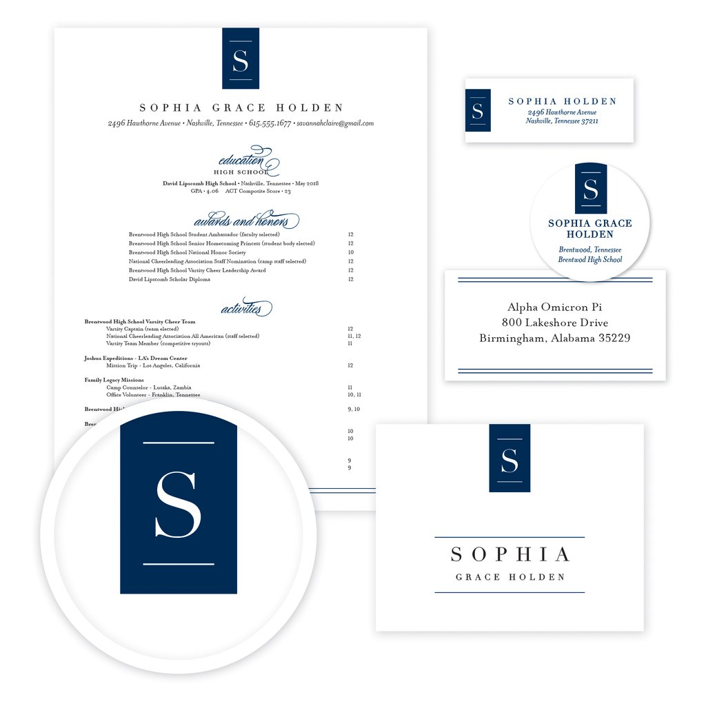 Chic Initial Sorority Packet- Digital design preview