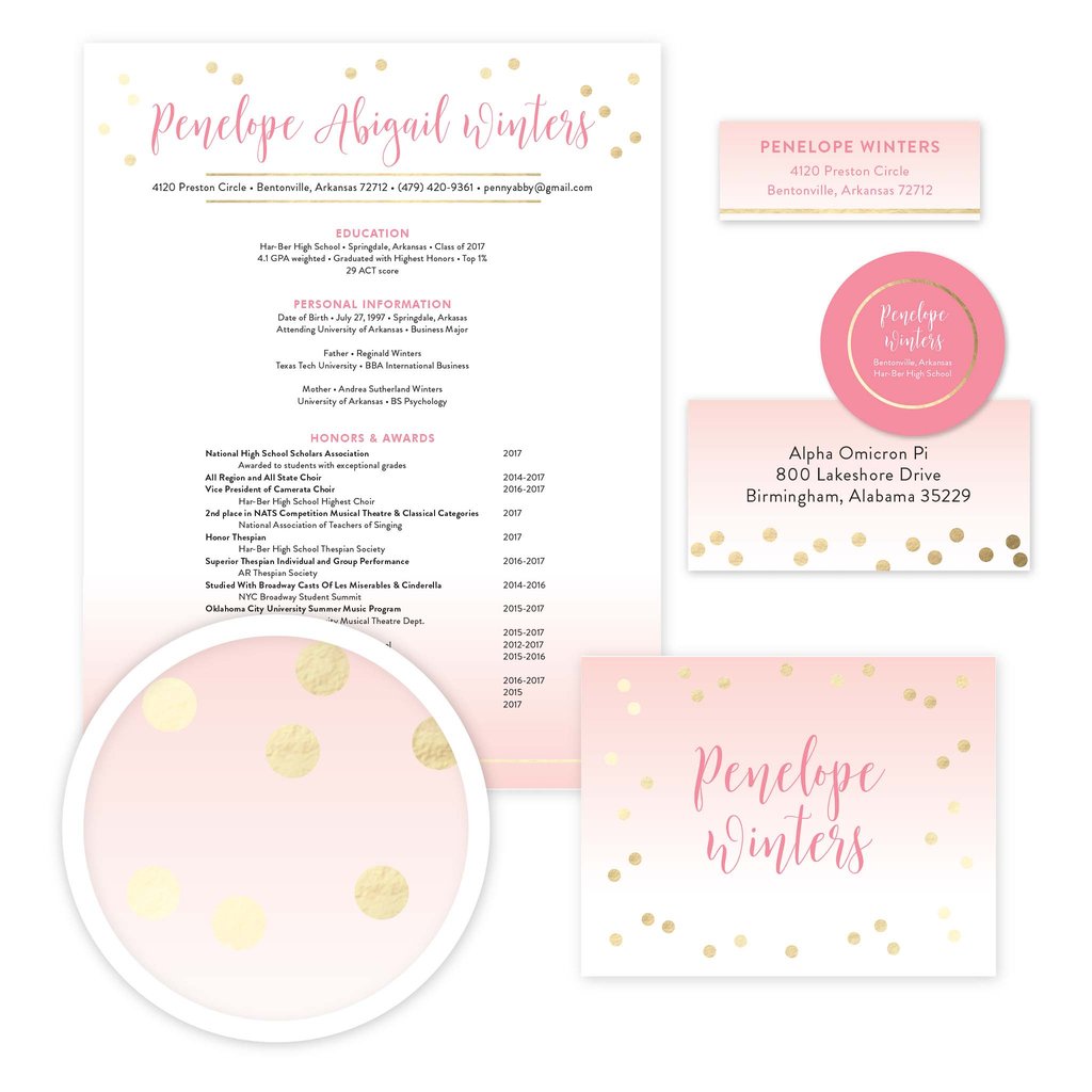 Gradient Confetti Sorority Packet- Digital design preview