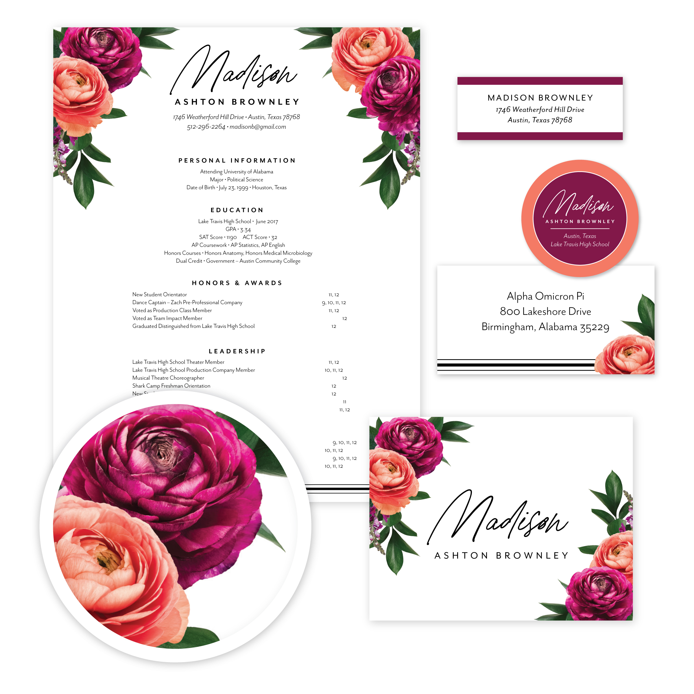 Petals Sorority Packet- Digital design preview