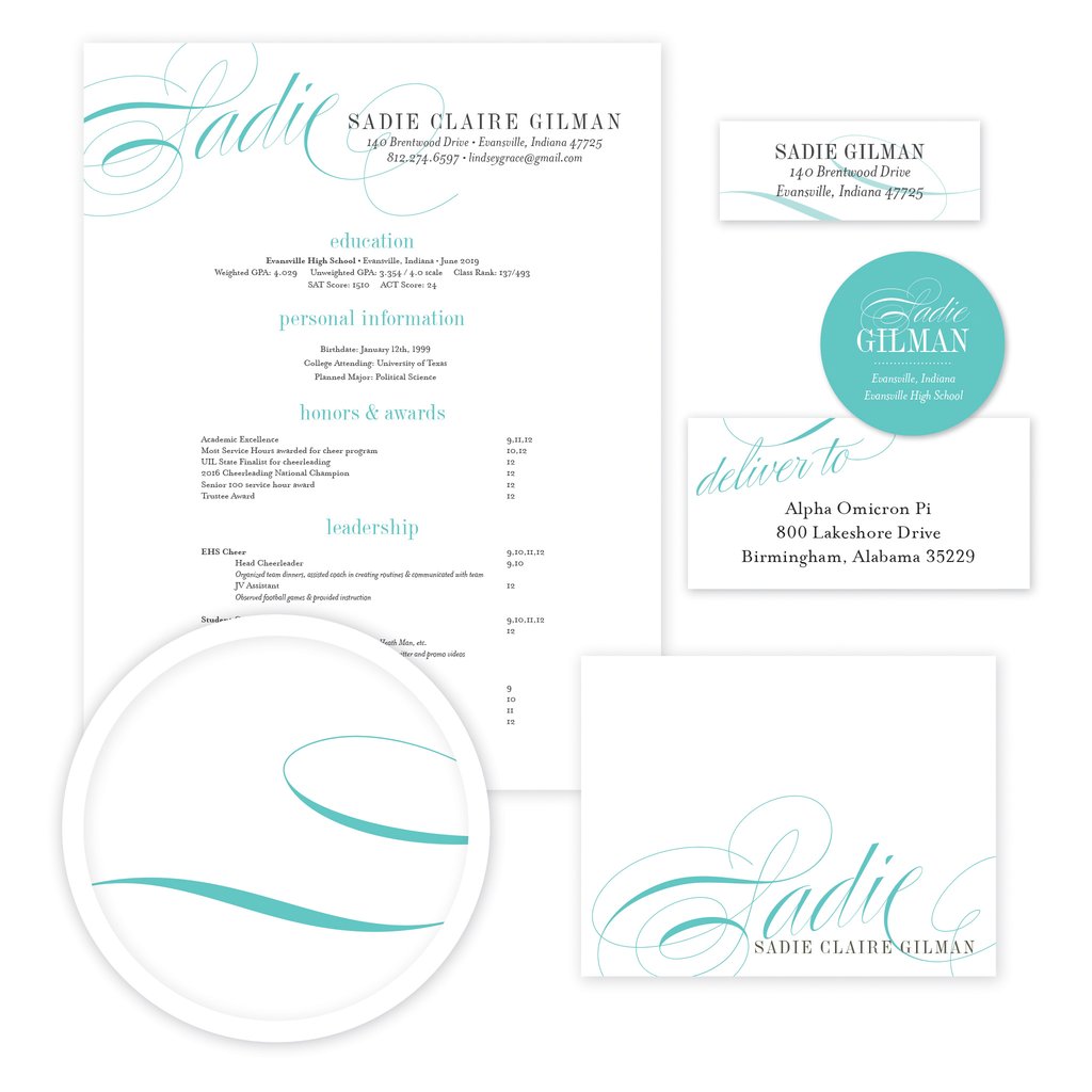 Elegant Script Sorority Packet- Digital design preview