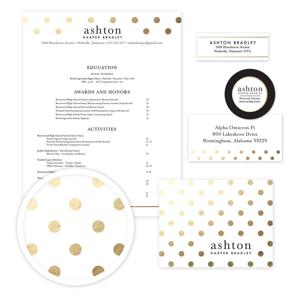 Golden Dots Sorority Packet- Digital design preview