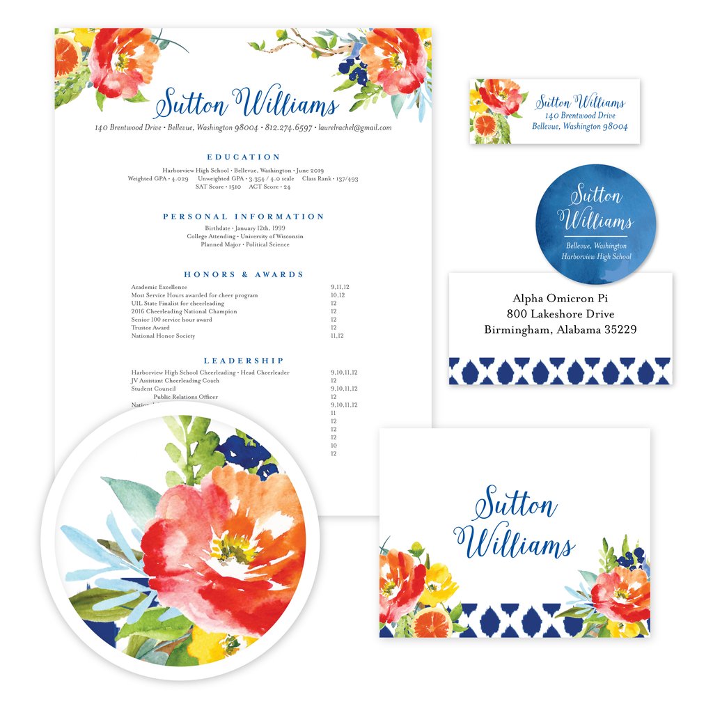 Citrus Garden Sorority Packet- Digital design preview