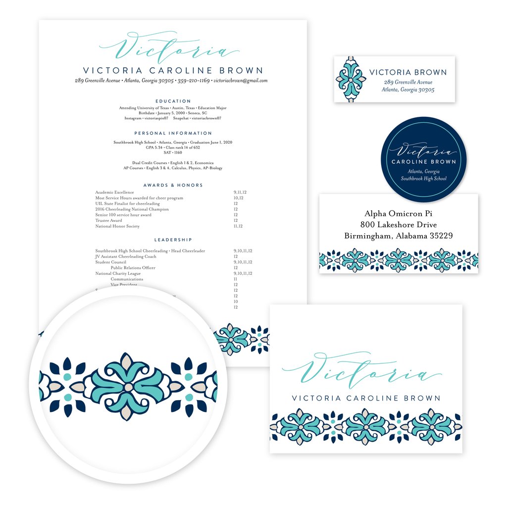 Tile Border Sorority Packet- Digital design preview