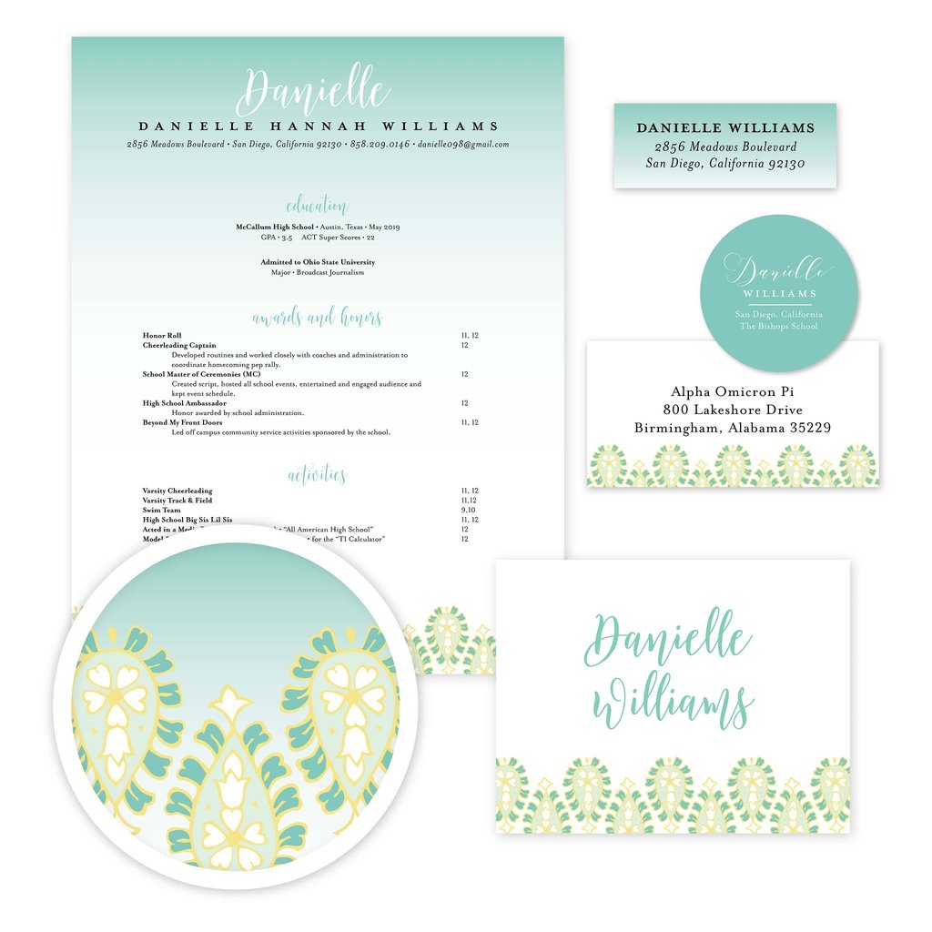 Fresh Paisley Sorority Packet- Digital design preview