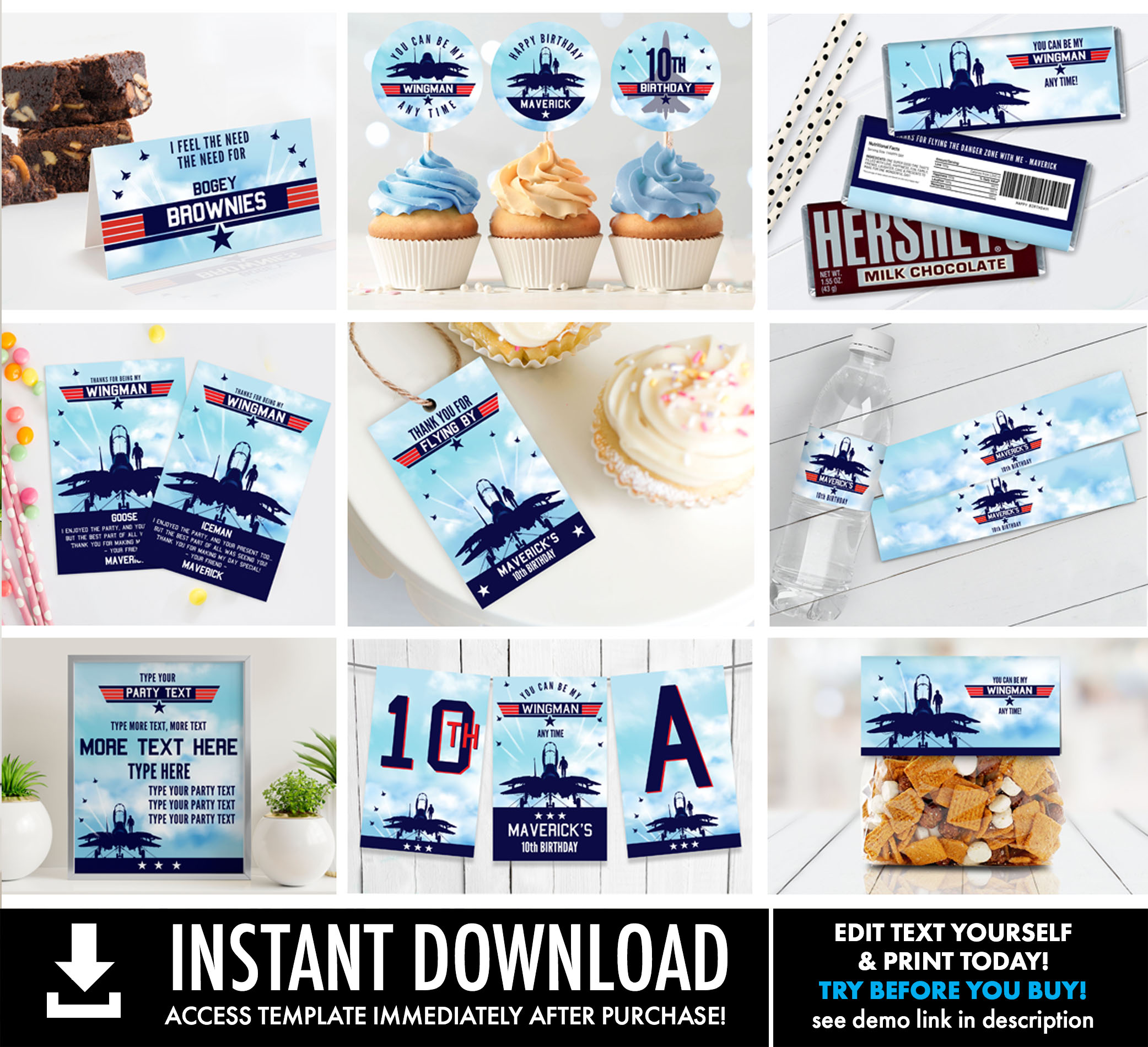SEM-Top Gun-Fighter Pilot-PARTY SET design preview