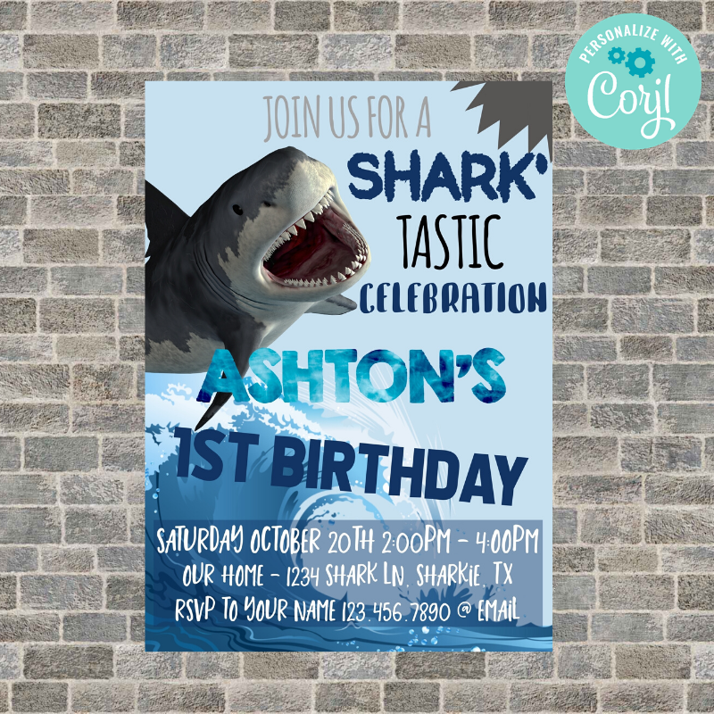 Shark Invitation design preview