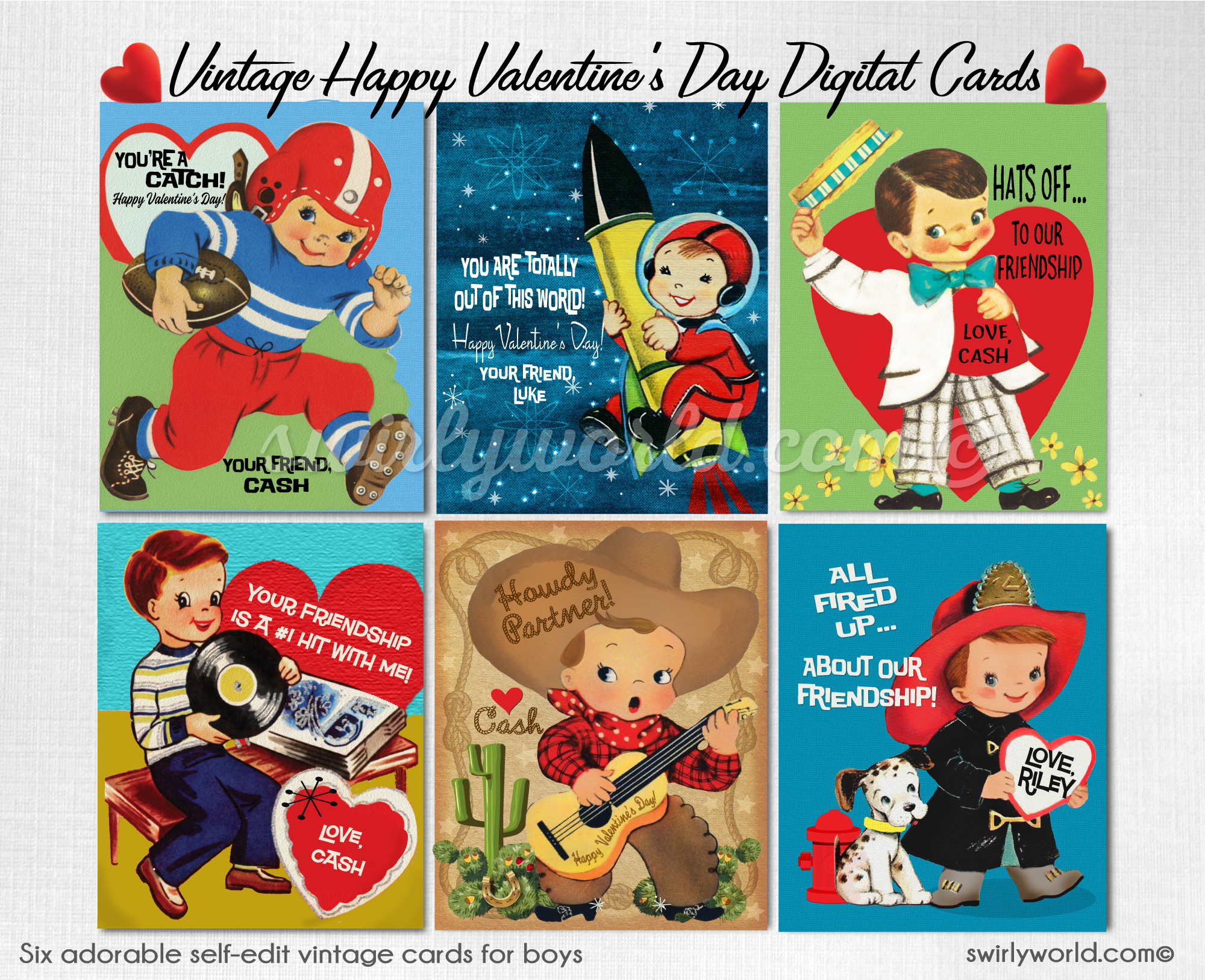 VINTAGE BOYS VALENTINE BUNDLE design preview