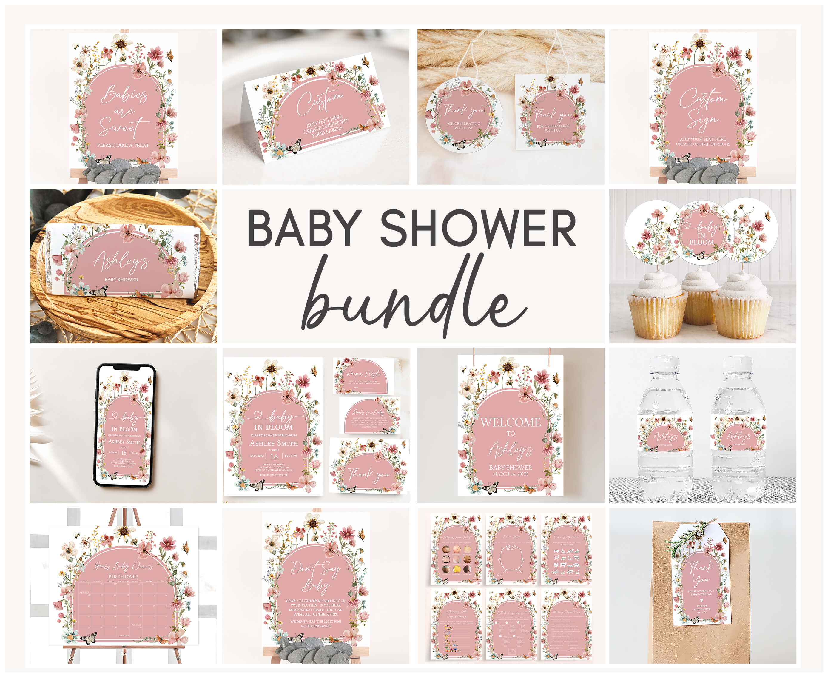 650 Arch Baby in Bloom Baby Shower Mega Bundle design preview