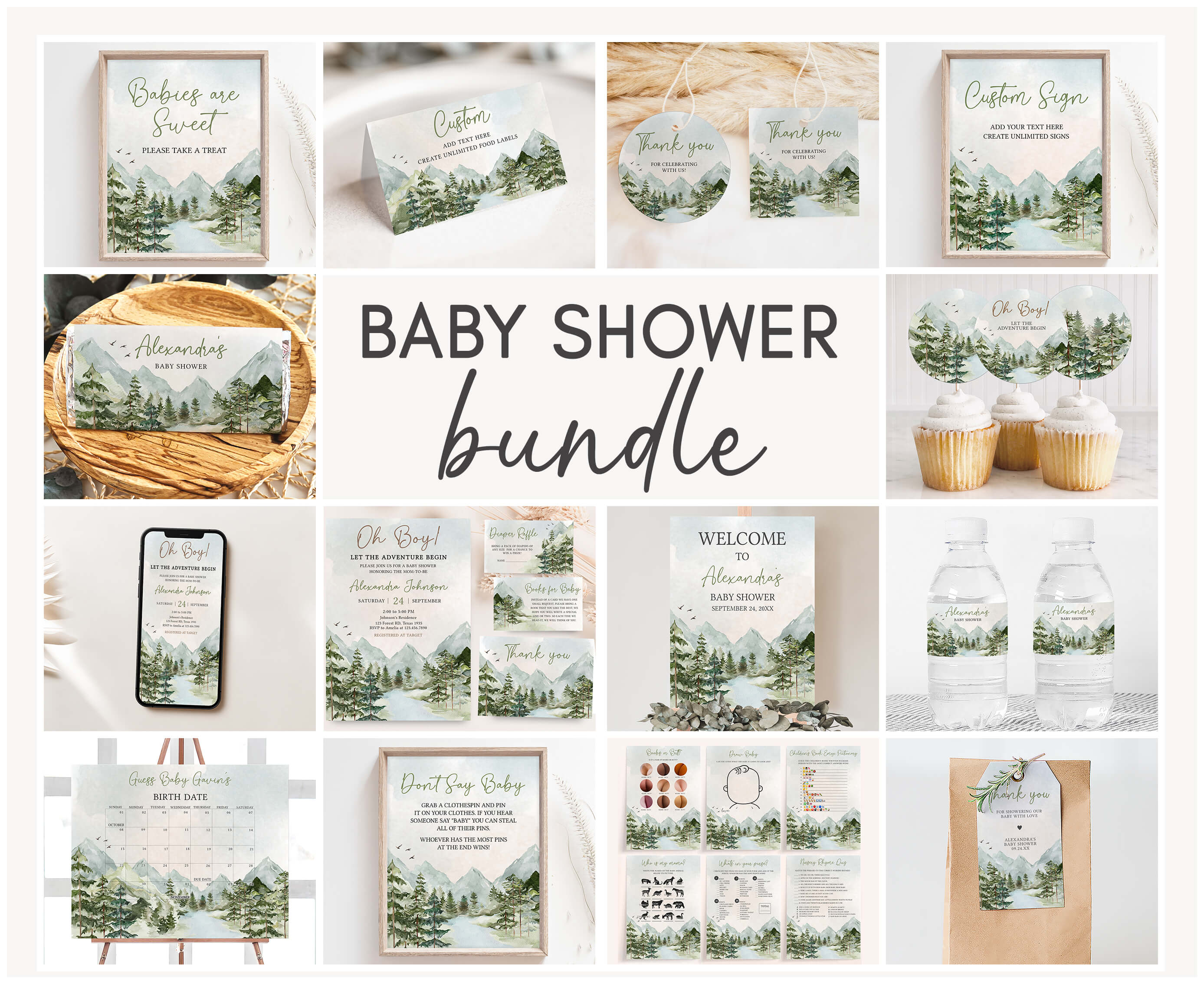 497 Let the Adventure Begin Baby Shower Mega Bundle design preview