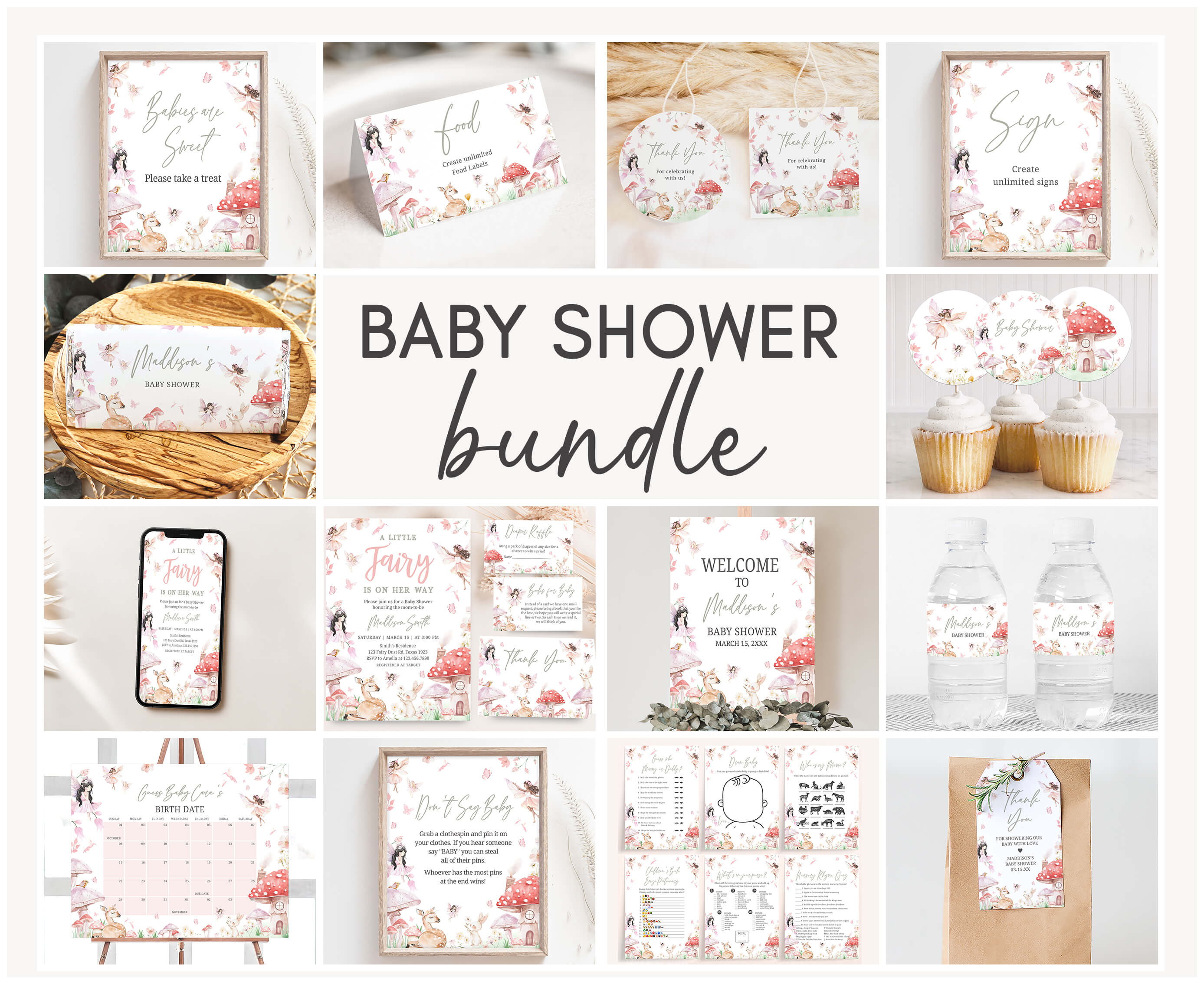 1011 Little Fairy Baby Shower Mega Bundle design preview