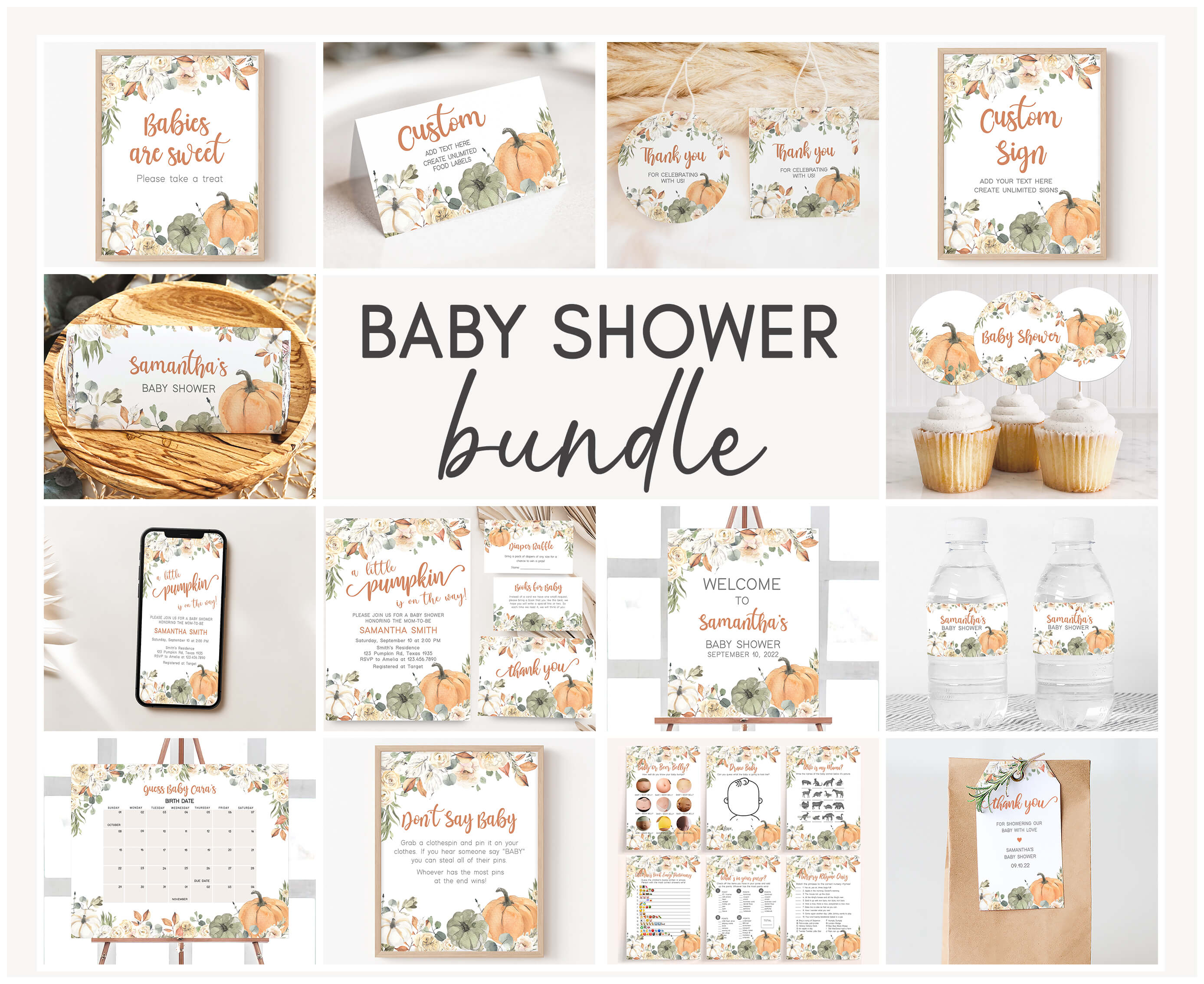 213 Little Pumpkin Baby Shower Mega Bundle design preview