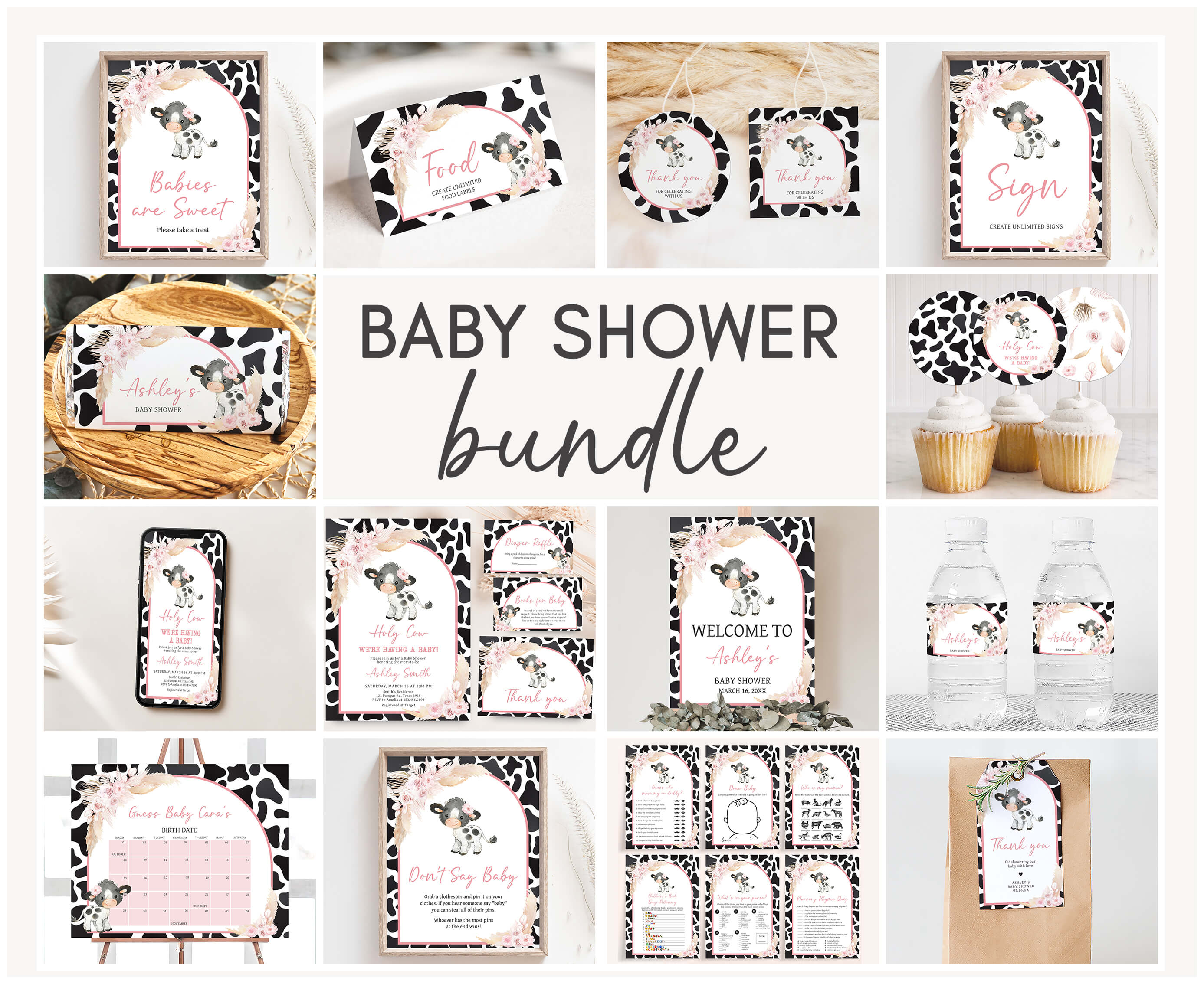 662 Girl Holy Cow Baby Shower Mega Bundle design preview