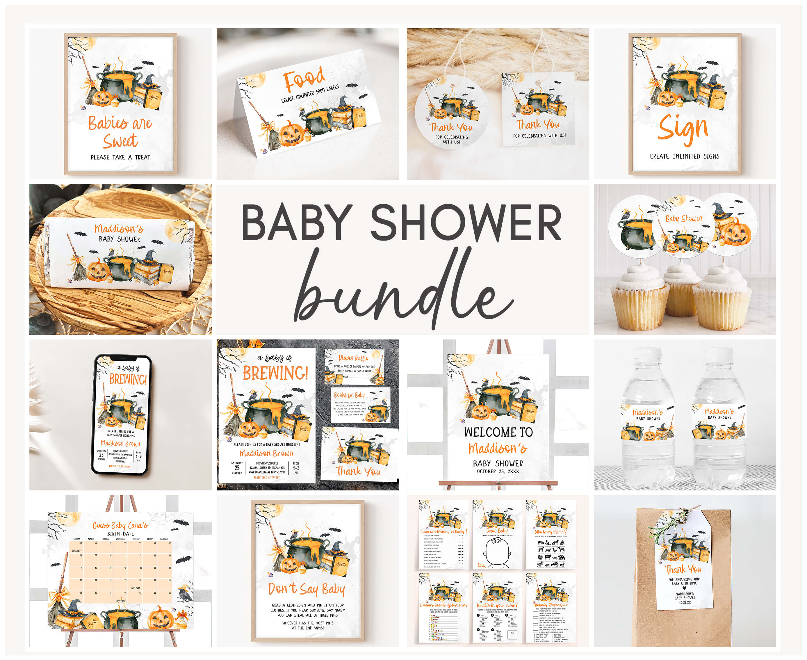 1148 Baby is Brewing Halloween Baby Shower Mega Bundle design preview