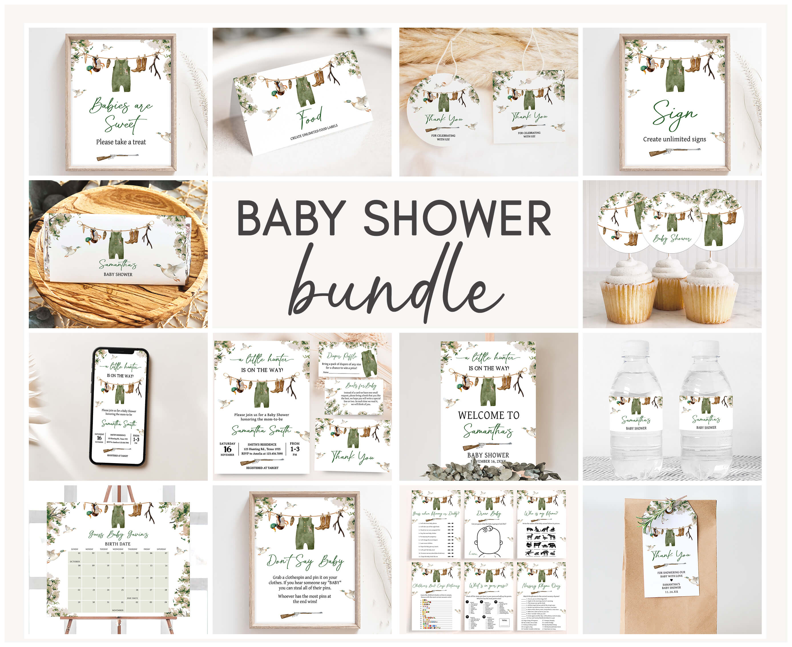964 Duck Hunting Baby Shower Mega Bundle design preview