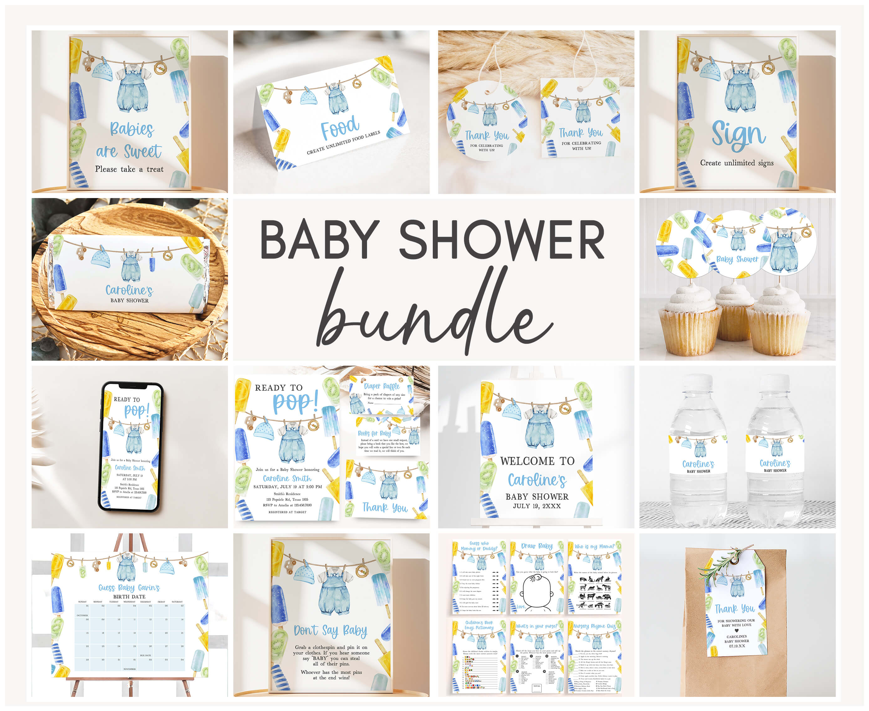 1076 Ready to Pop Baby Shower Mega Bundle design preview