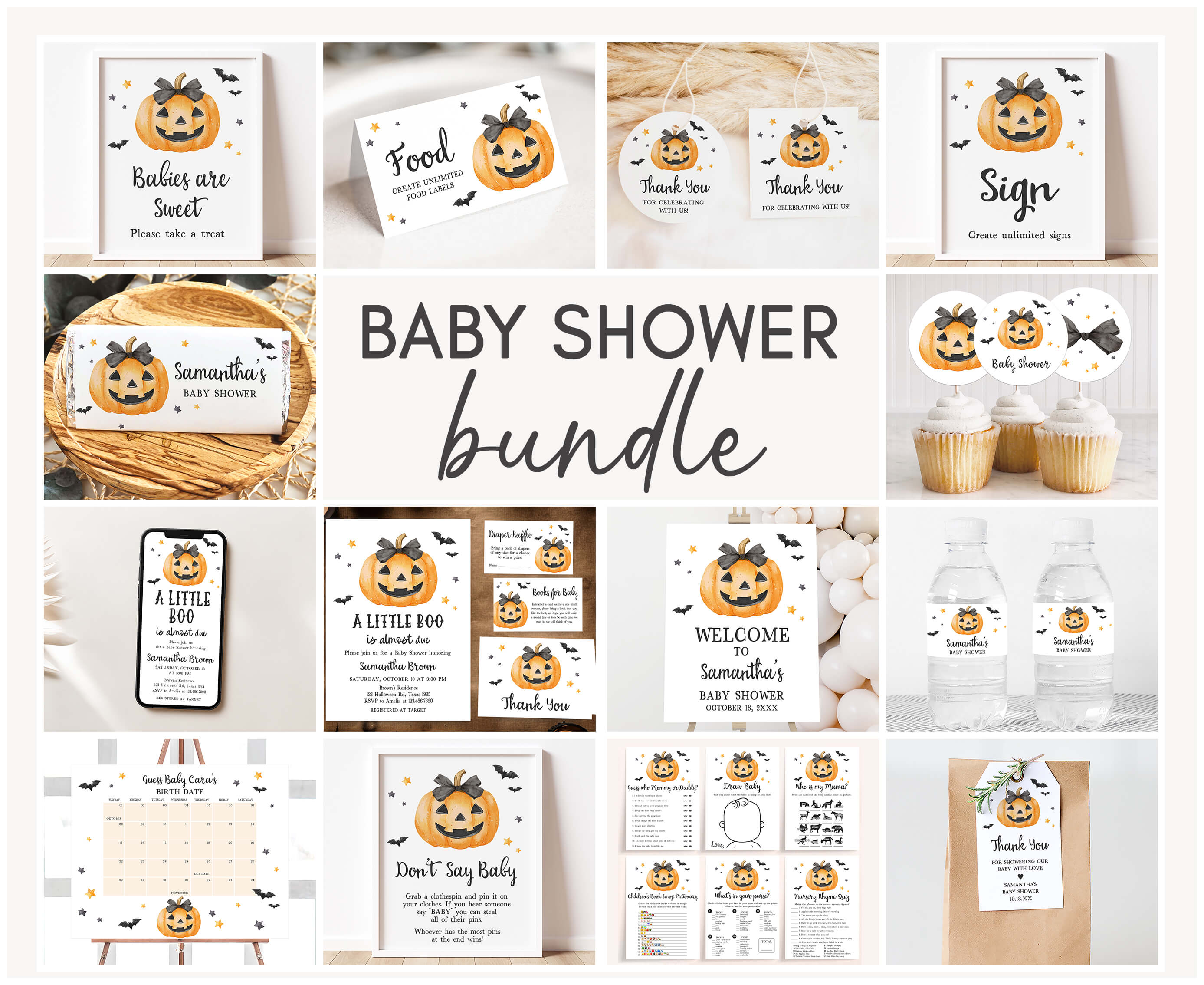 1125 Minimalist A Little Boo Baby Shower Mega Bundle design preview