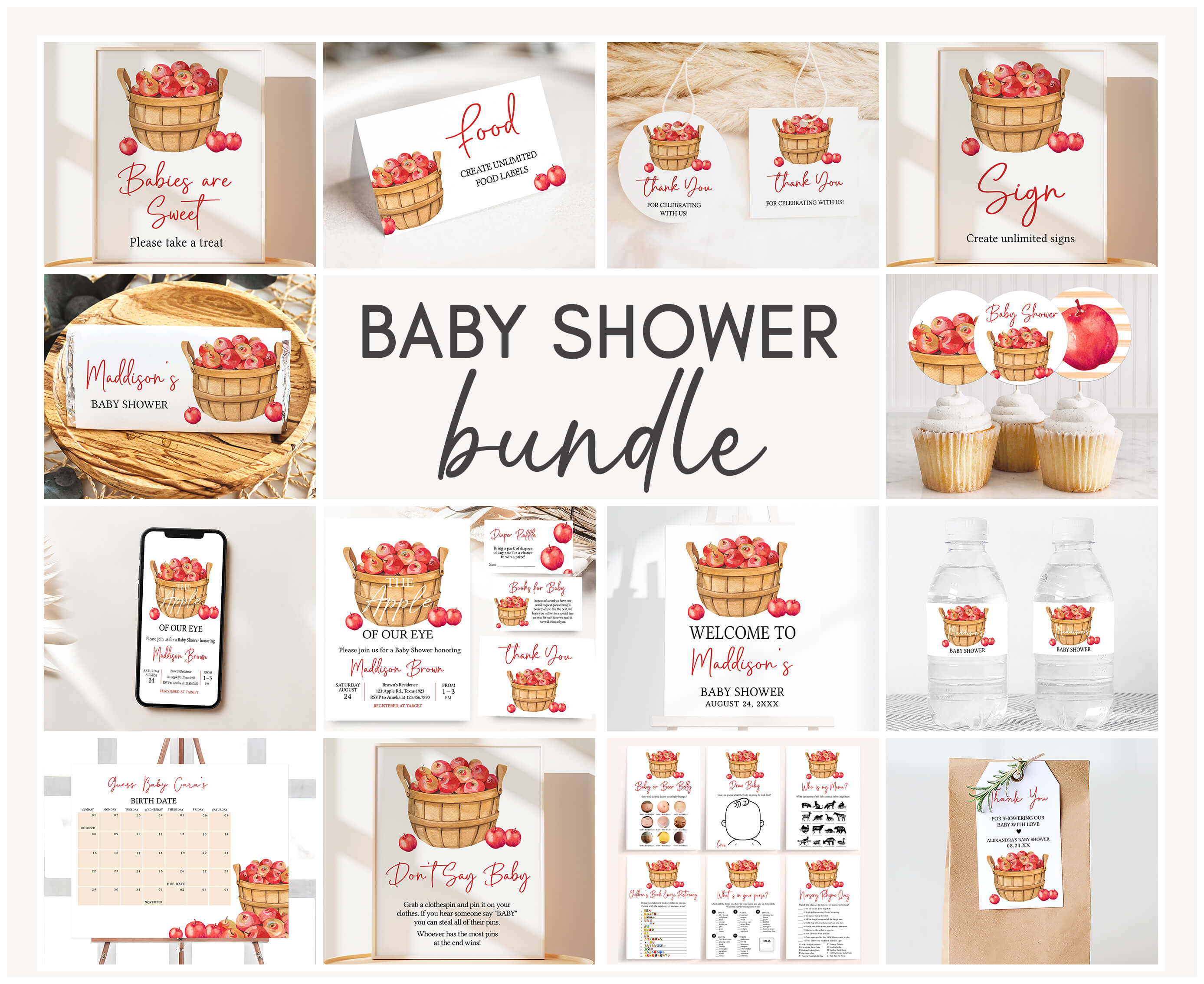 846 Apple Baby Shower Mega Bundle design preview