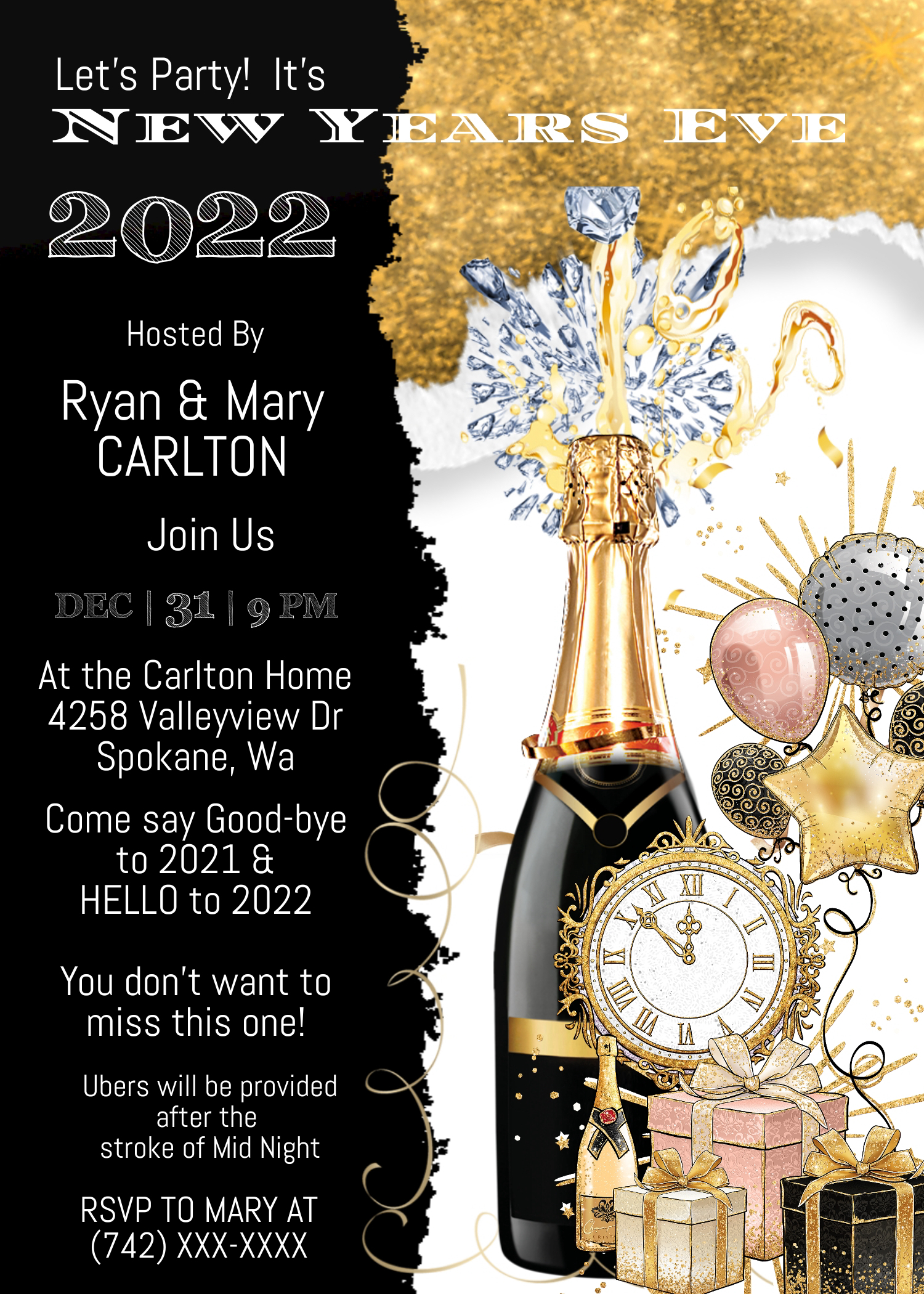 New Years Eve Party Invitation design preview