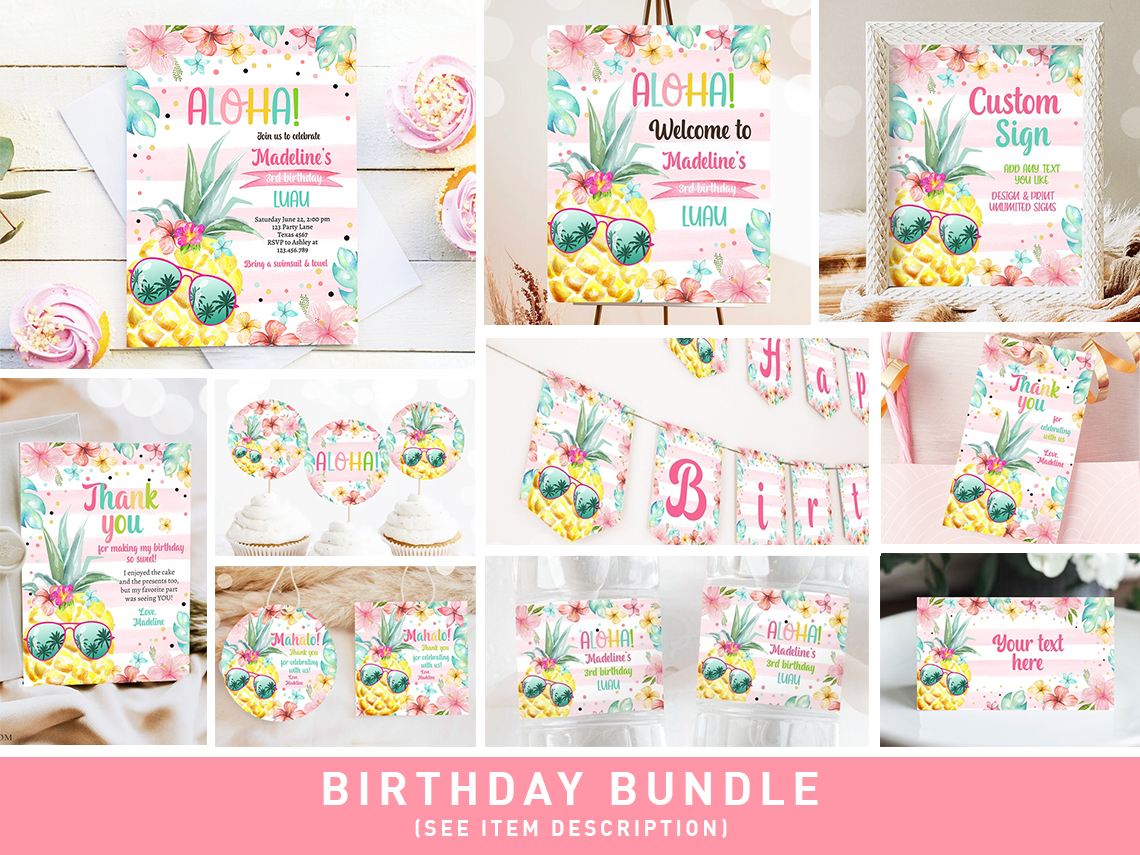Bundle Birthday Aloha Stripes 0391 design preview