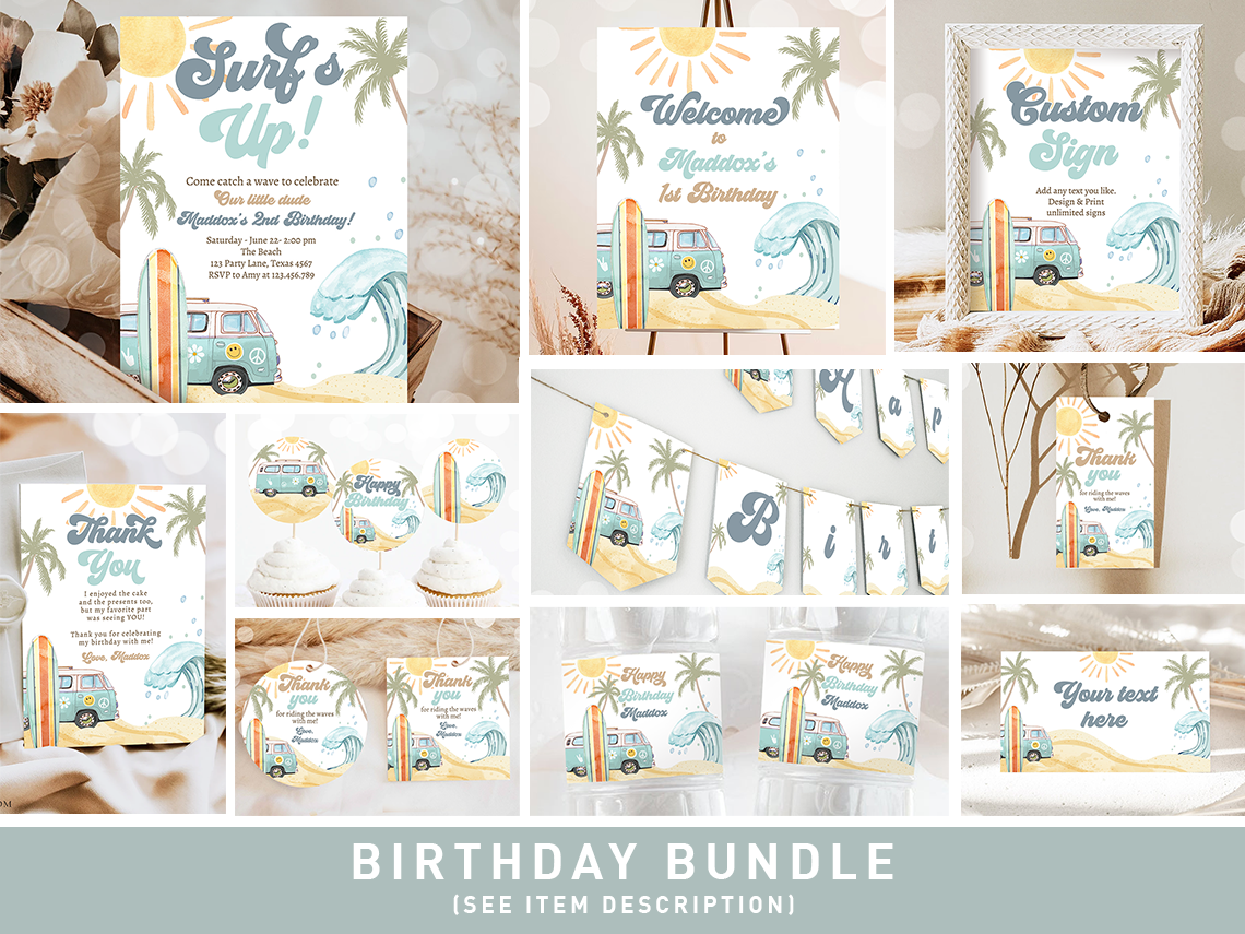 Bundle Birthday Surf's Up 0433 design preview