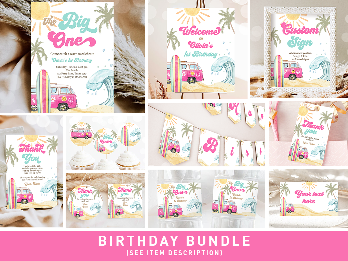 Bundle Birthday Surf Big One Girl 0433 design preview