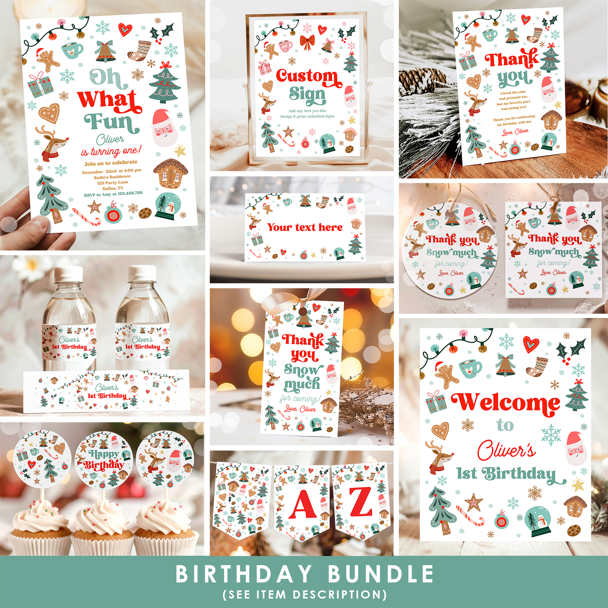 Birthday Bundle Christmas Elements Neutral 0529 design preview