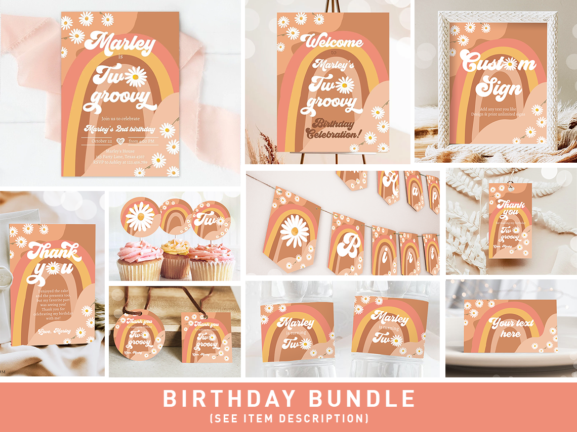 Birthday Bundle Two Groovy Retro 0428 design preview