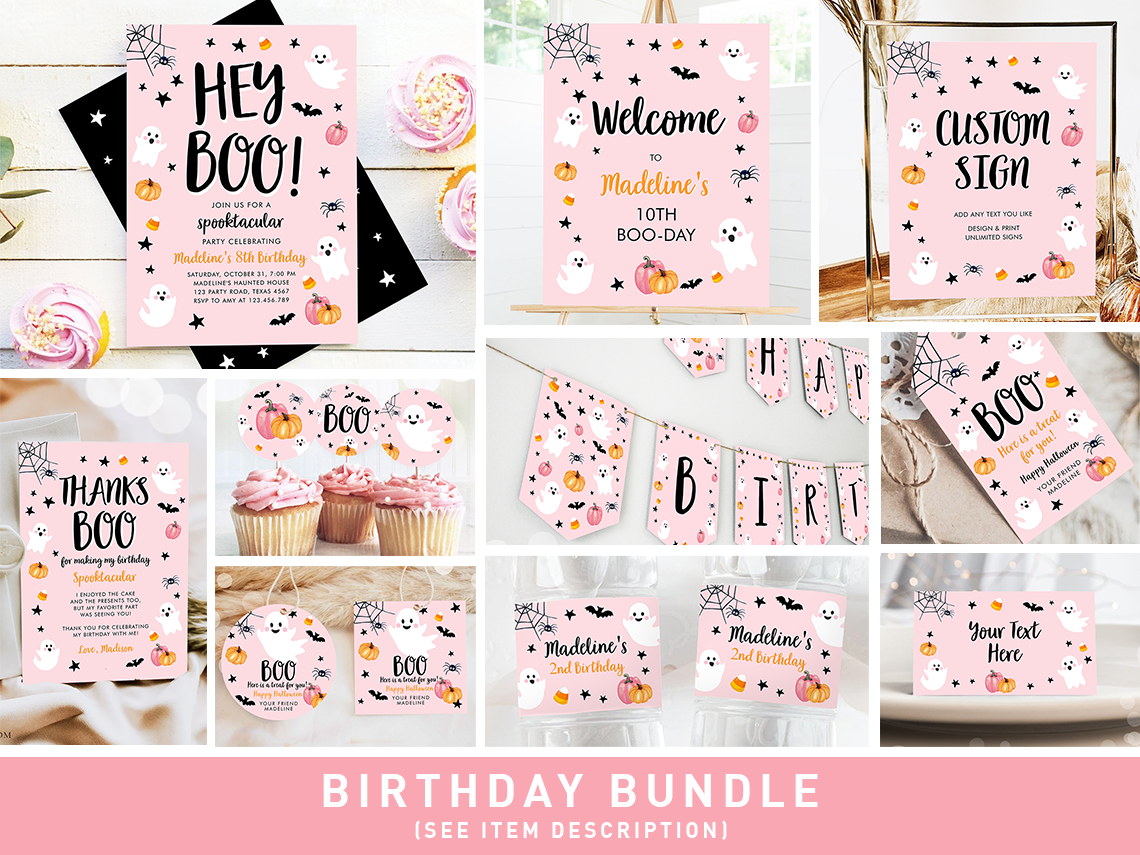Birthday Bundle Ghost Boo Pink 0418 design preview