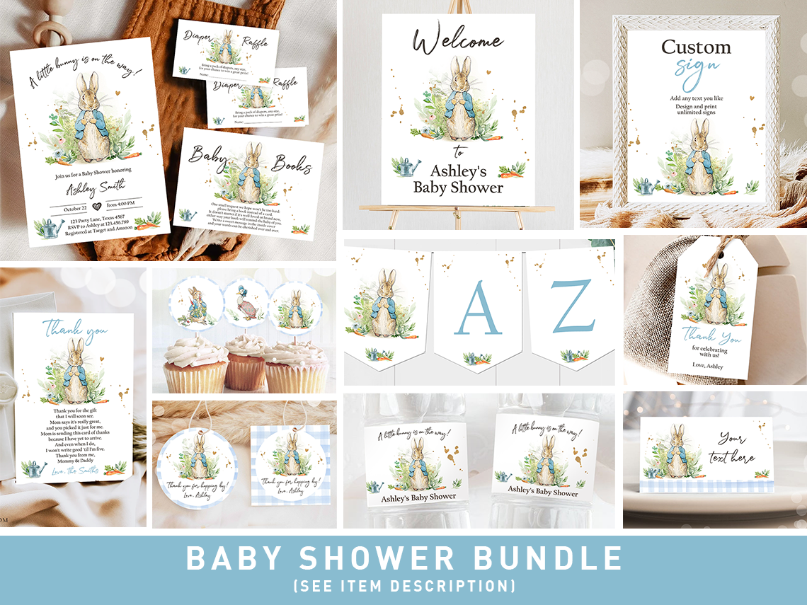 Baby Shower Bundle Peter Rabbit Blue 0351 design preview
