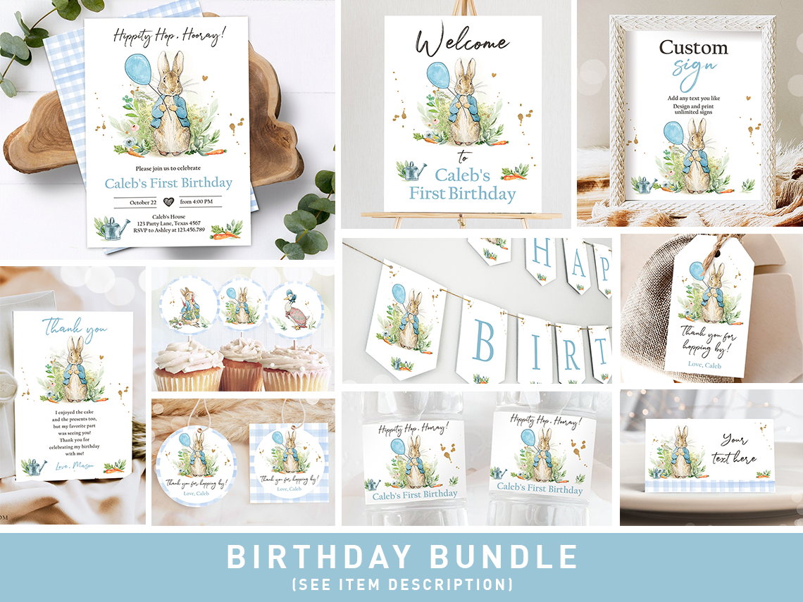 Birthday Bundle Peter Rabbit Blue 0351 design preview