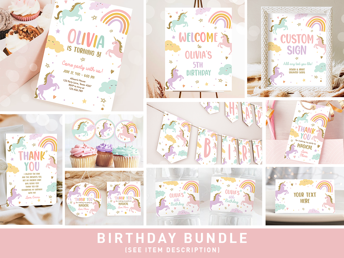 Bundle Birthday Unicorn 0426 design preview