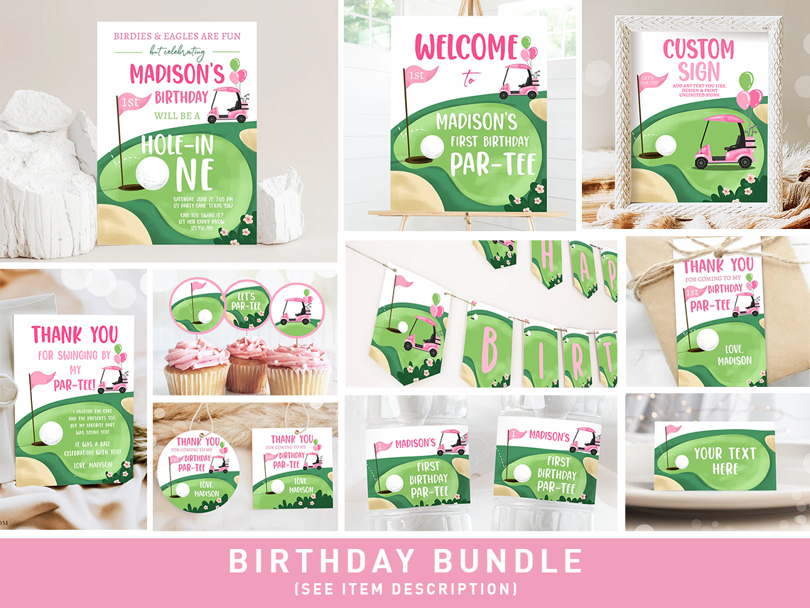 Bundle Birthday Golf Pink White 0405 design preview