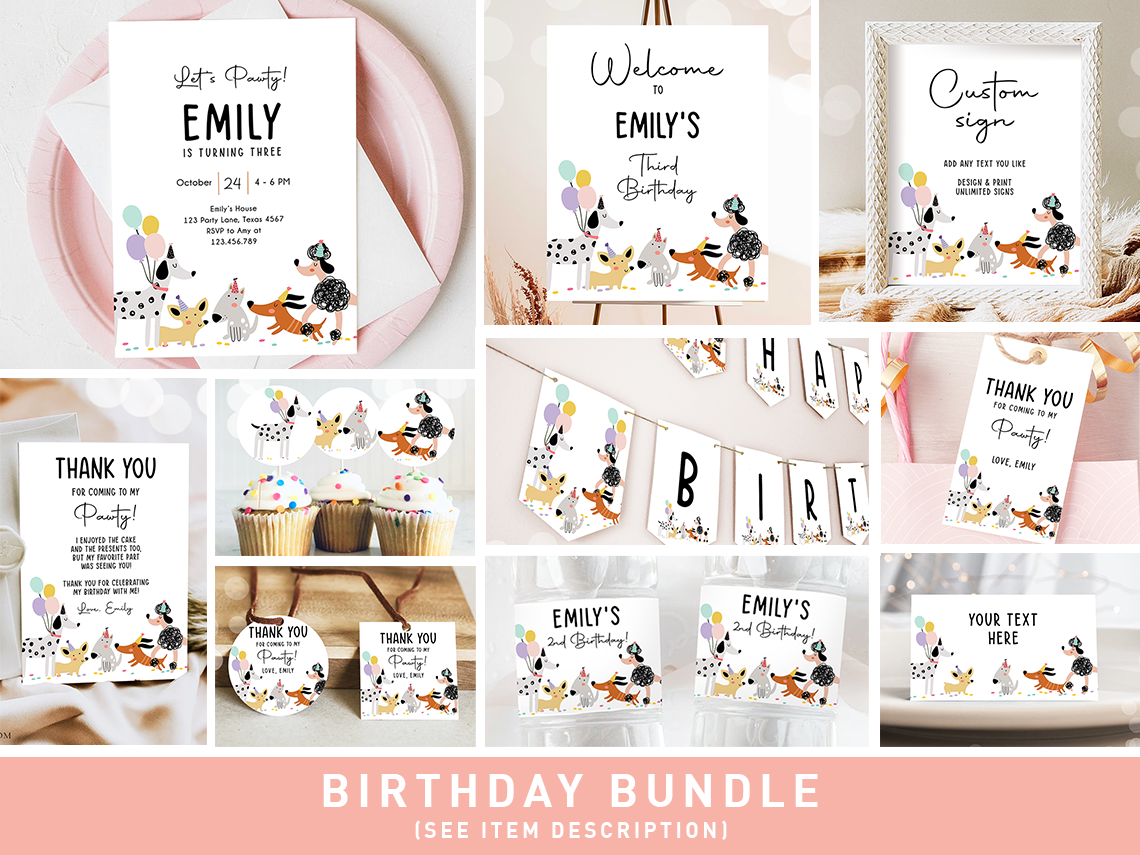 Bundle Birthday Simple Dog Girl 0429 design preview