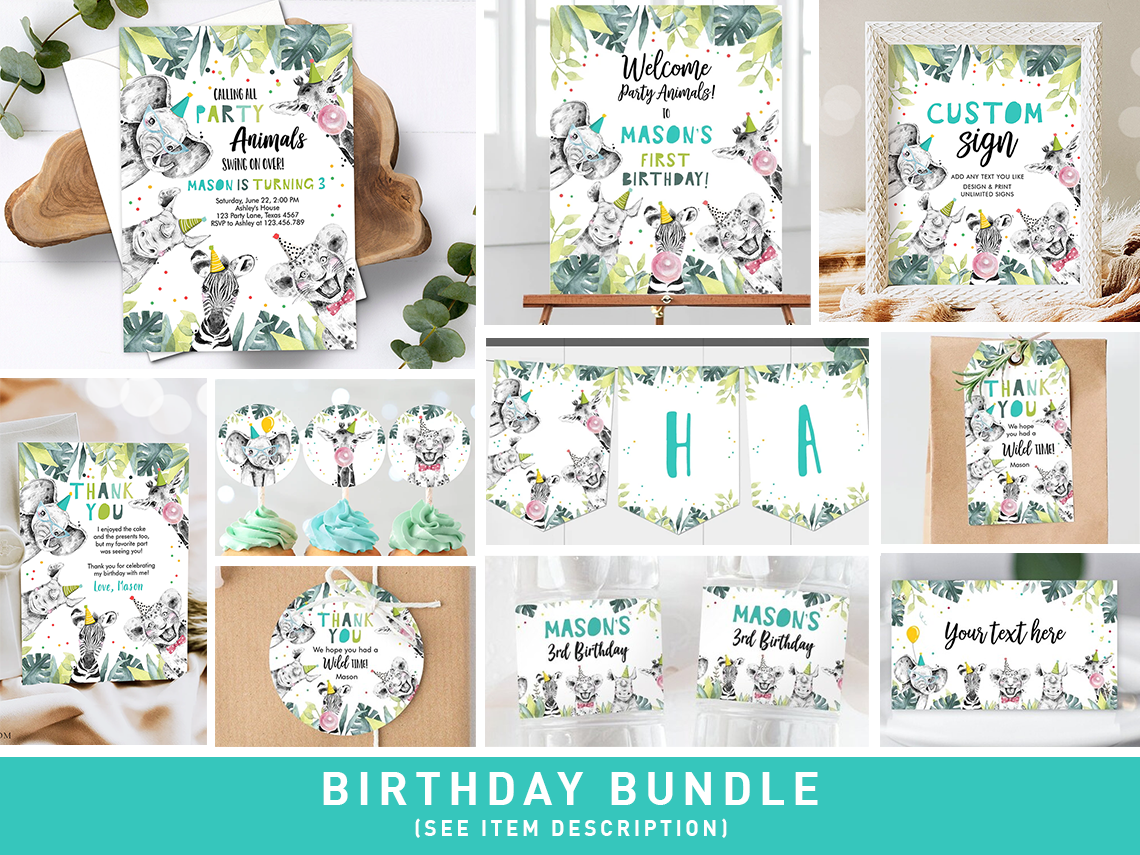 Bundle Birthday Boy Party Animals 0390 design preview