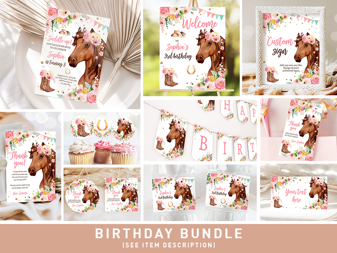 Birthday Bundle Horse 0408 design preview
