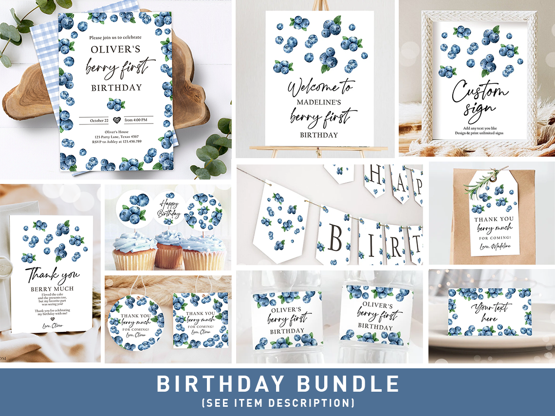 Bundle Birthday Berry First Blueberry 0399 design preview