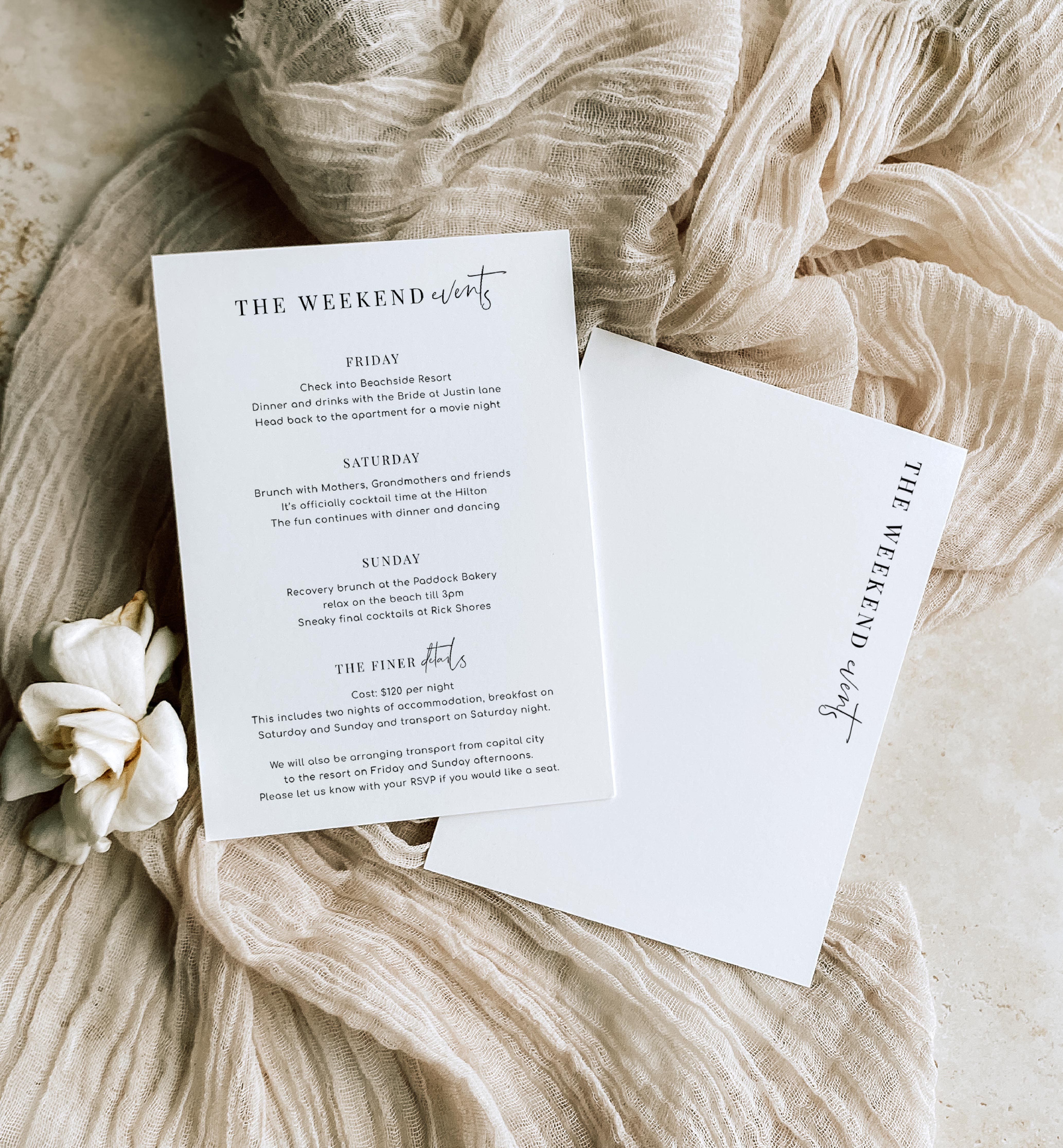 EST-WHT-2-B2350 - ESTELLE - WHITE - ITINERARY CARD design preview