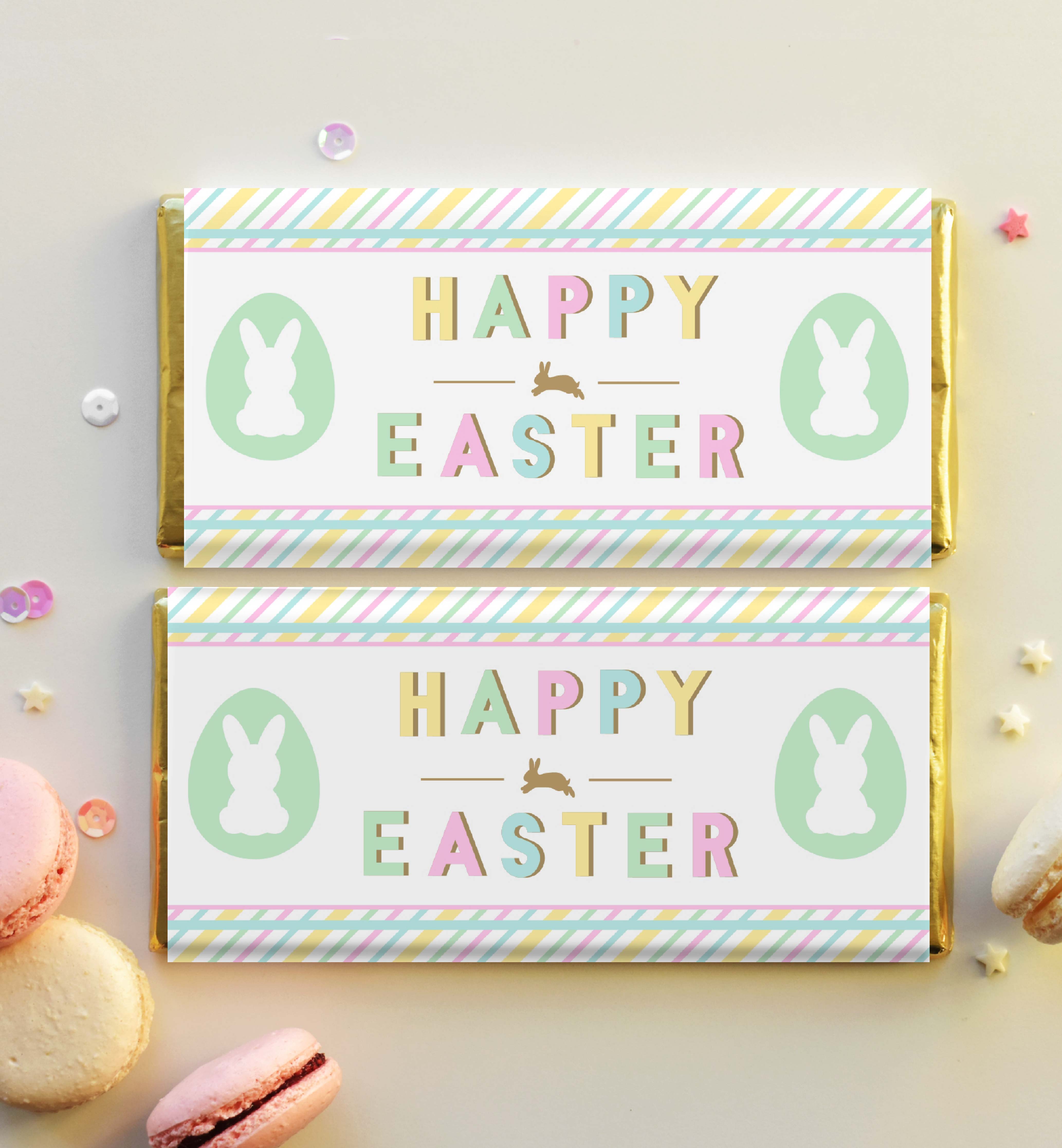 STR-PMT-6-B2613 - STRIPE - PASTEL MULTI - EASTER CHOCOLATE WRAPPER design preview