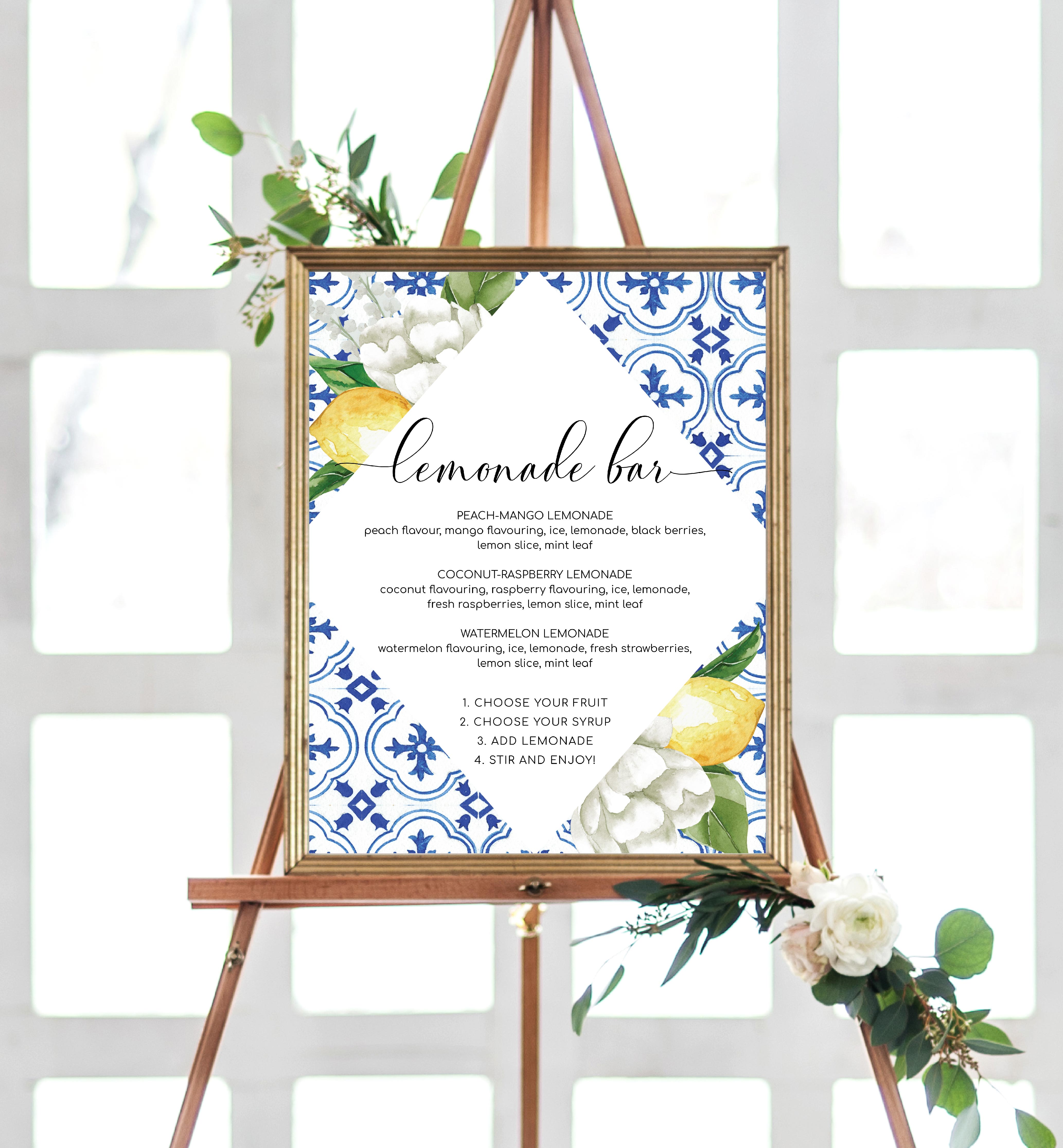 MED-BLU-7-B1003 - THE MED - LEMONS - LEMONADE BAR SIGN design preview
