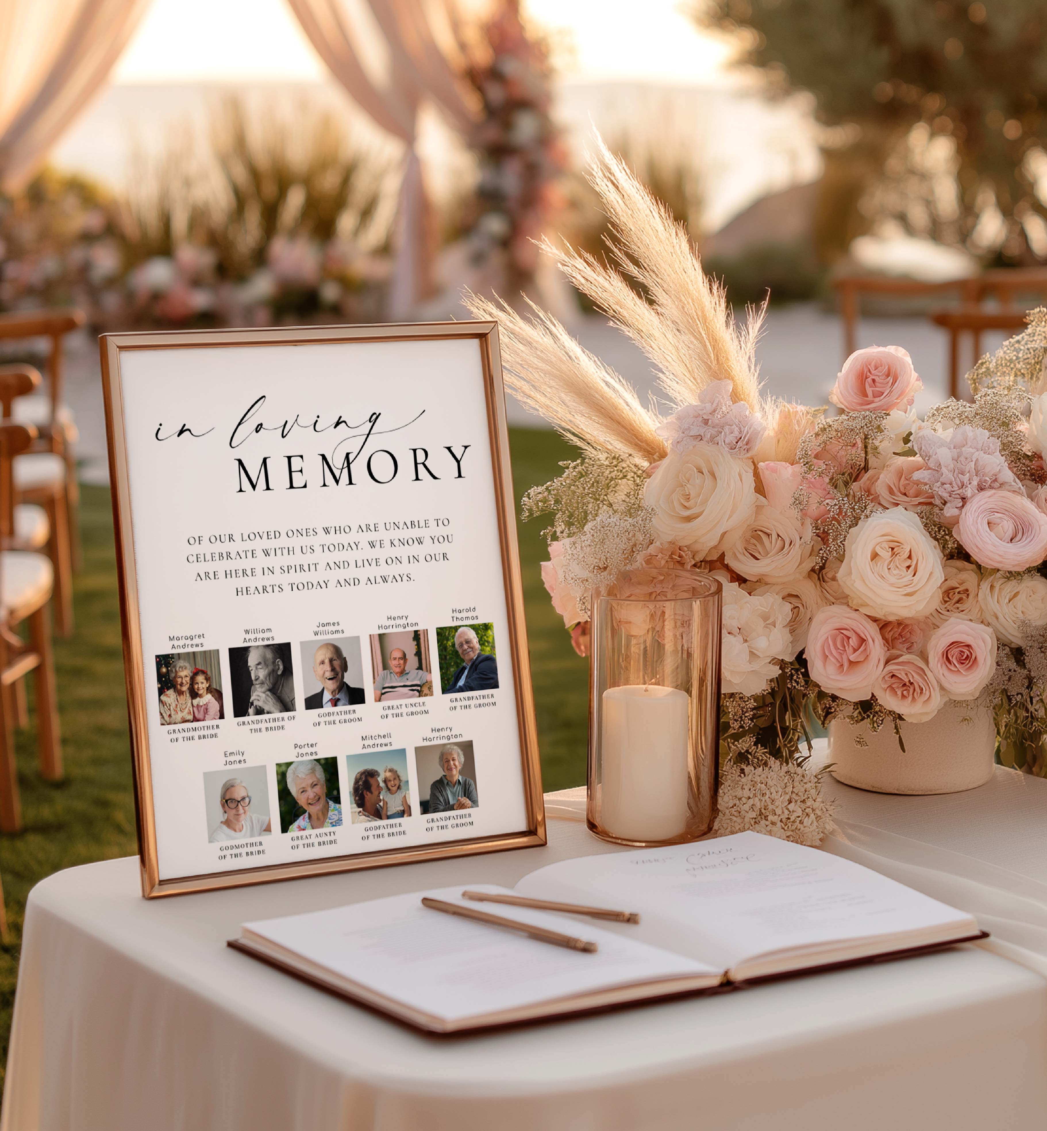 ELE-WHT-7-B3555 - ELLESMERE - WHITE - LOVING MEMORY PHOTO SIGN design preview