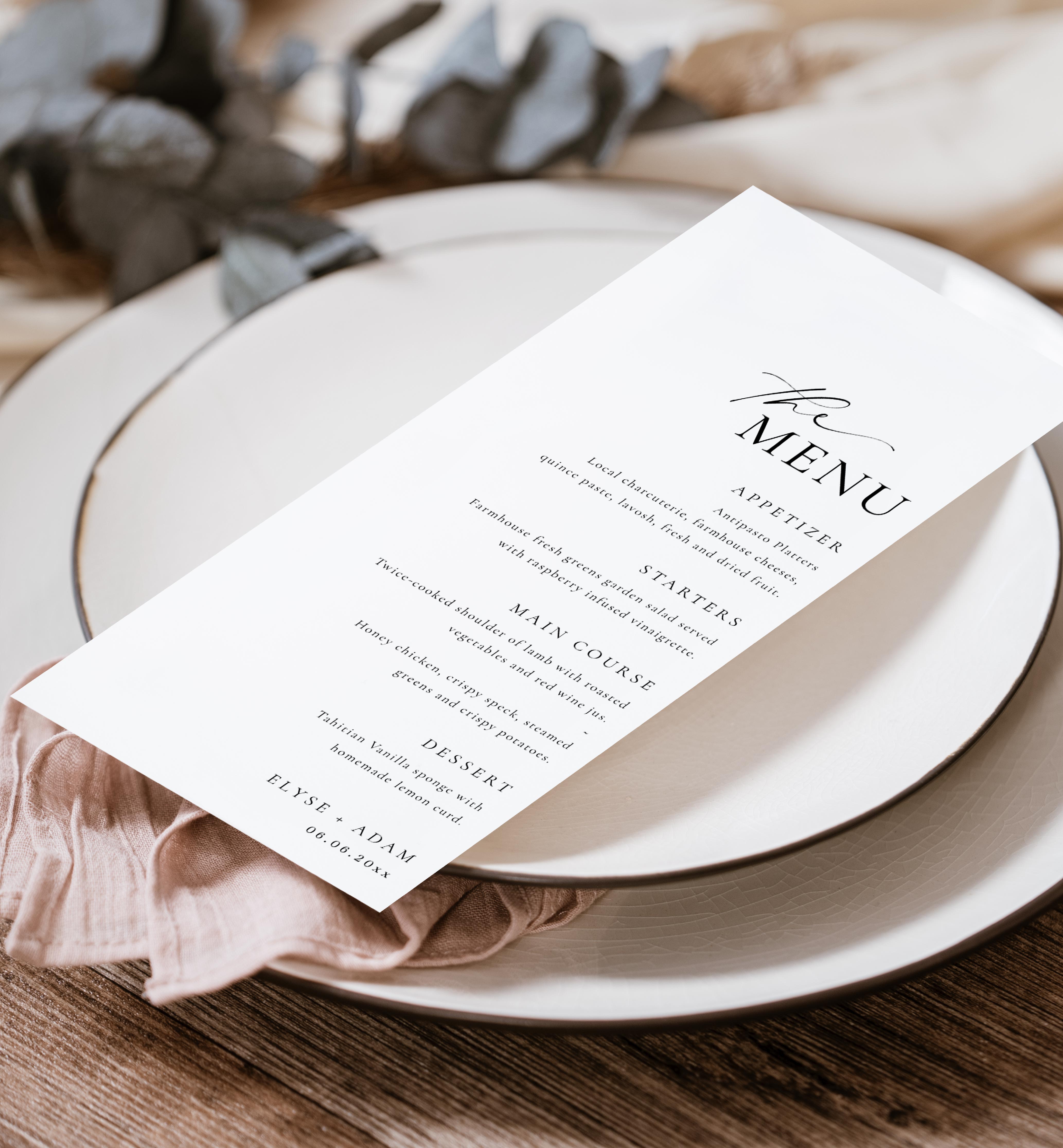 ELE-WHT-12-B2444 - ELLESMERE - WHITE - MENU design preview