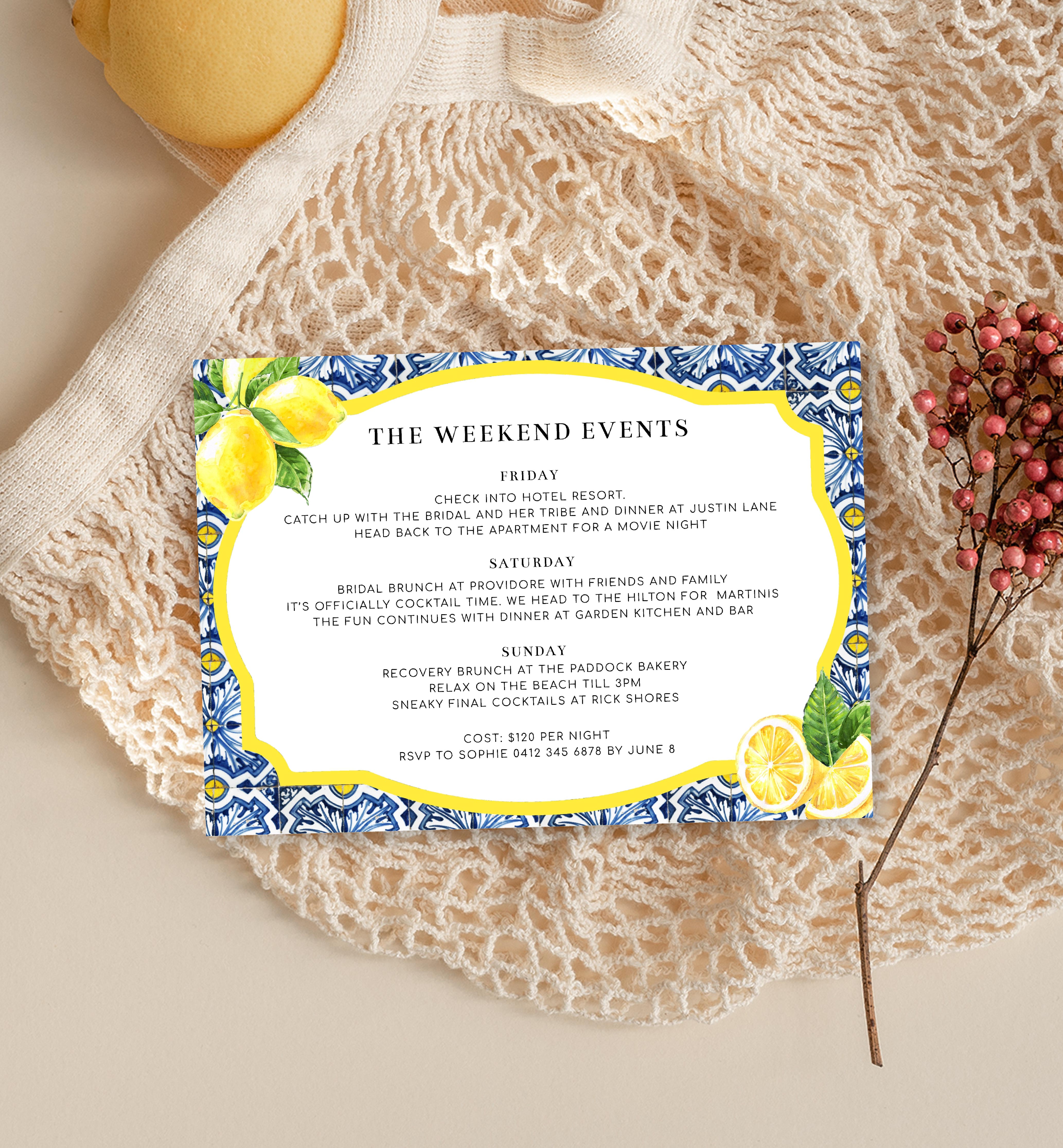 POS-BLY-2-B263 - POSITANO BLUE TILE - LEMONS - ITINERARY design preview