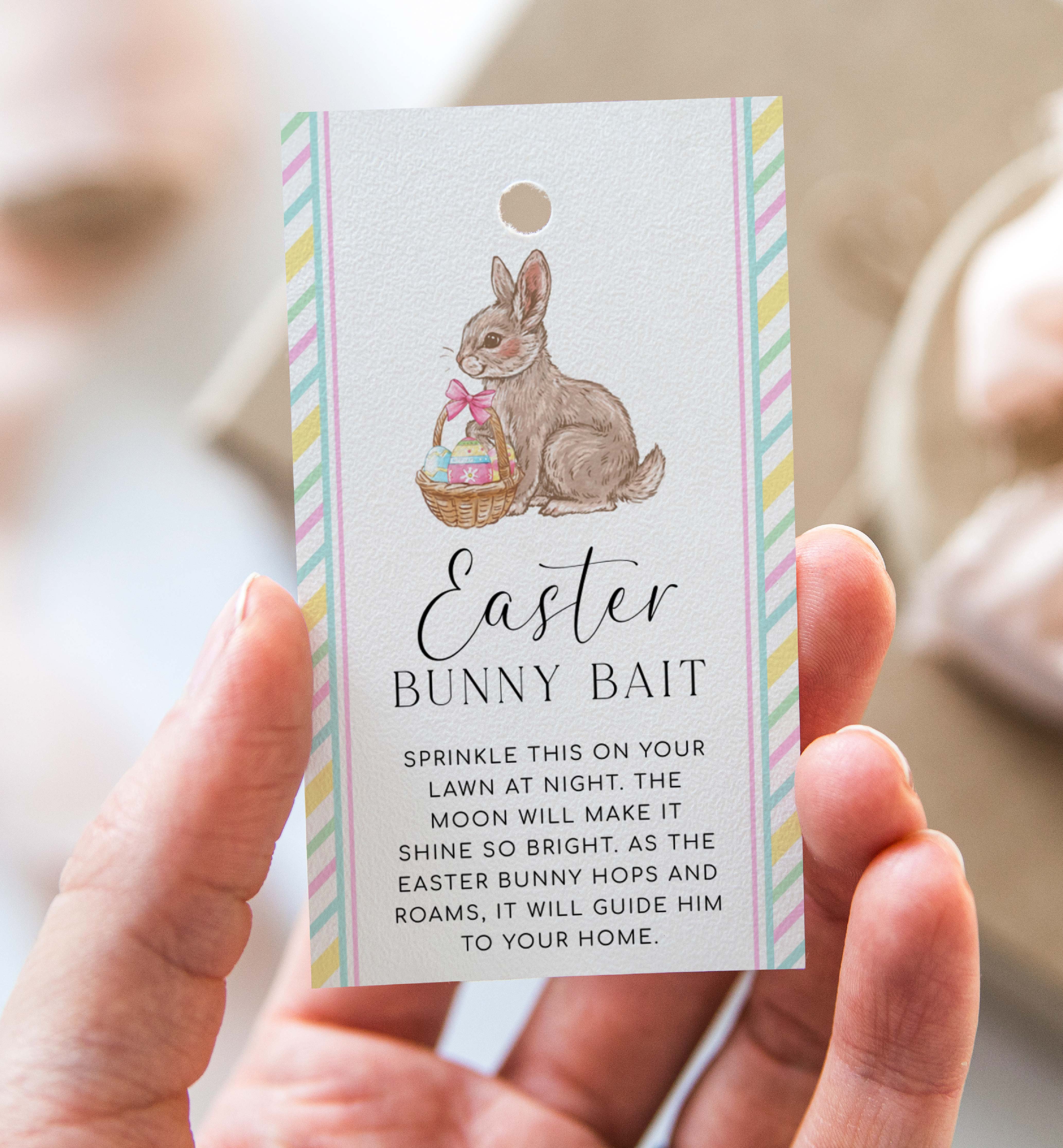EAS-MLT-6-B3085 - EASTER - MULTI - EASTER BUNNY BAIT TAG design preview