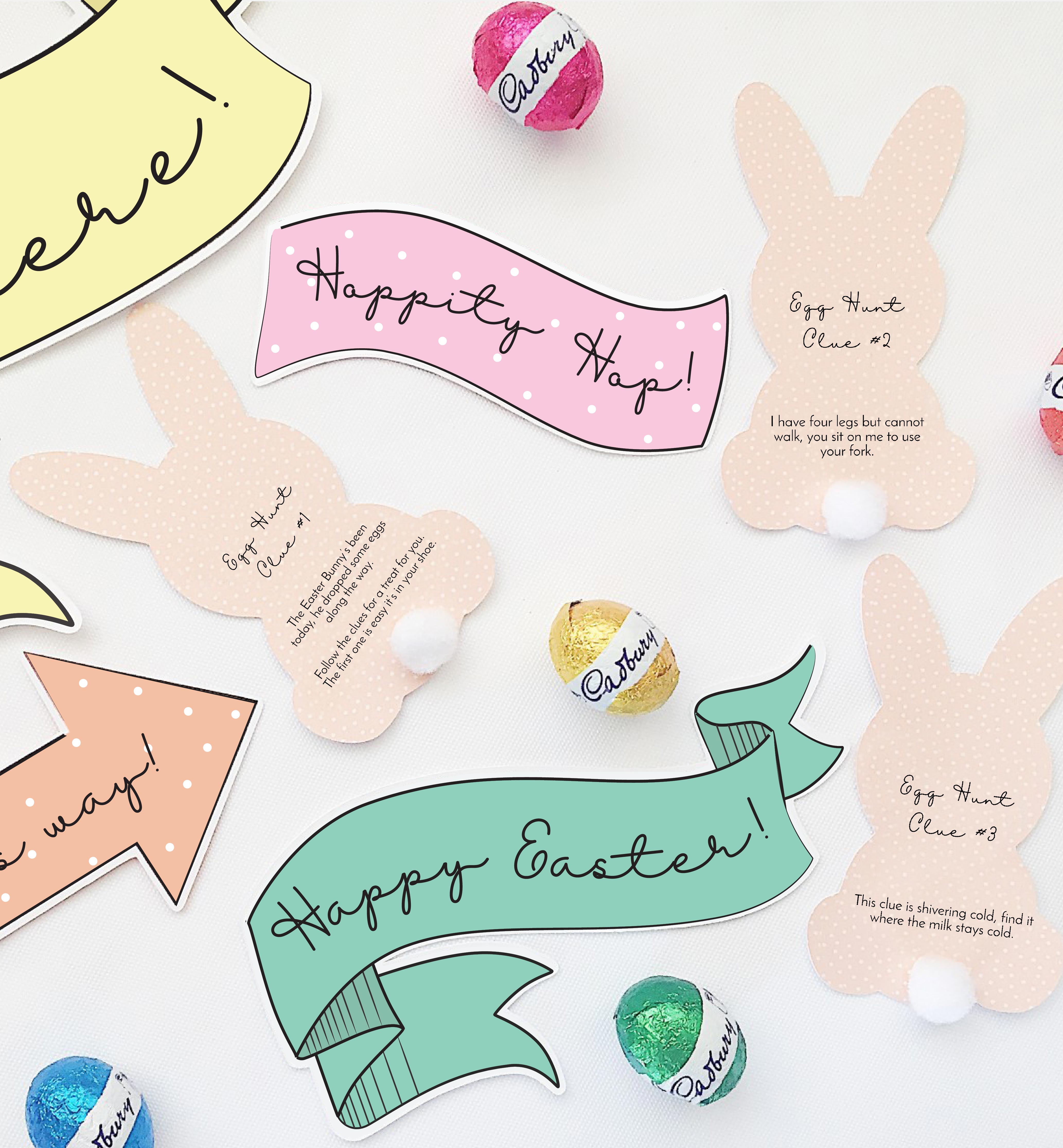EAS-MUL-14-B1475 - EASTER - BUNNY EGG HUNT CLUES design preview