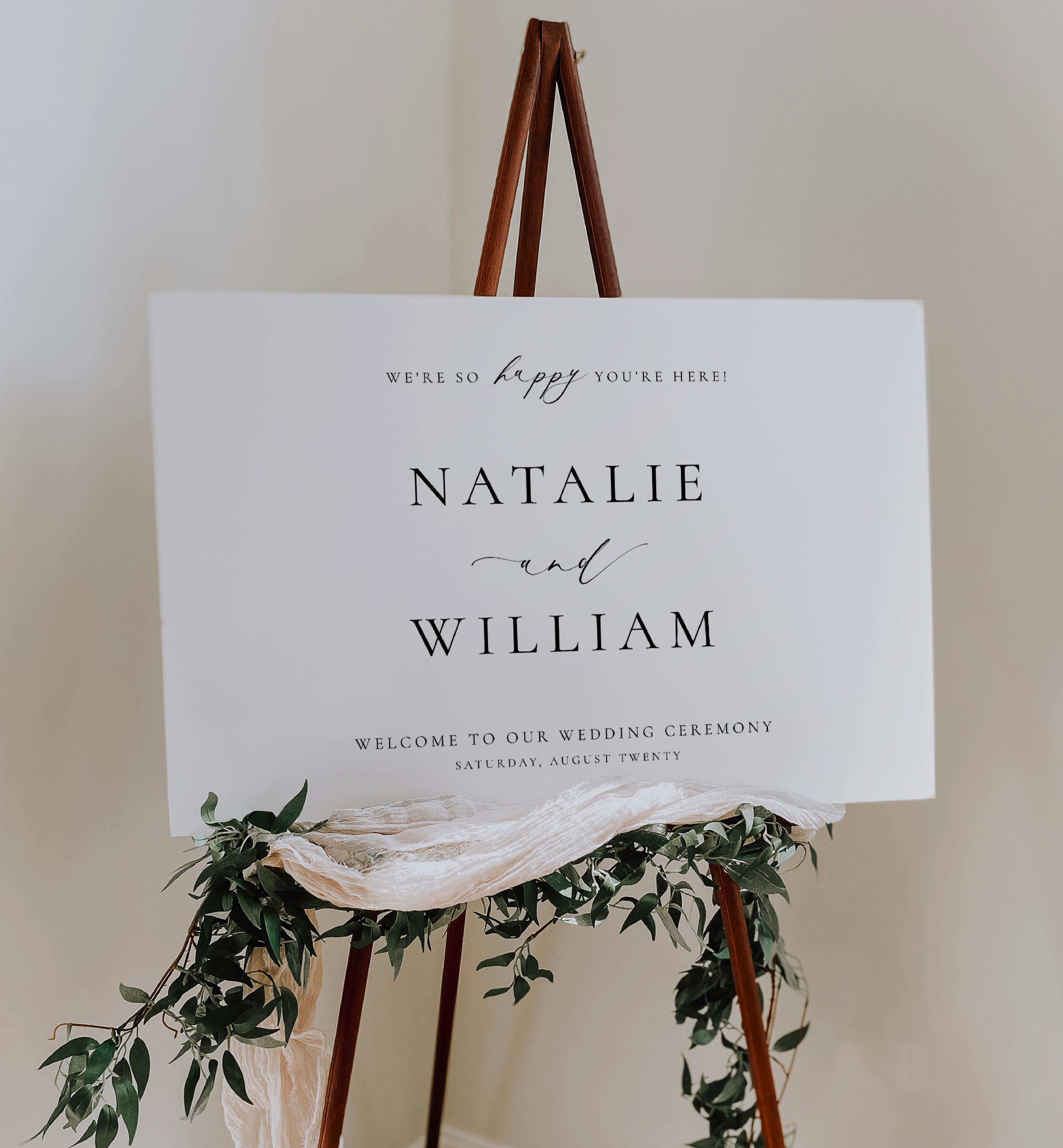 ELE-WHT-3-B2465 - ELLESMERE - WHITE - WELCOME SIGN design preview