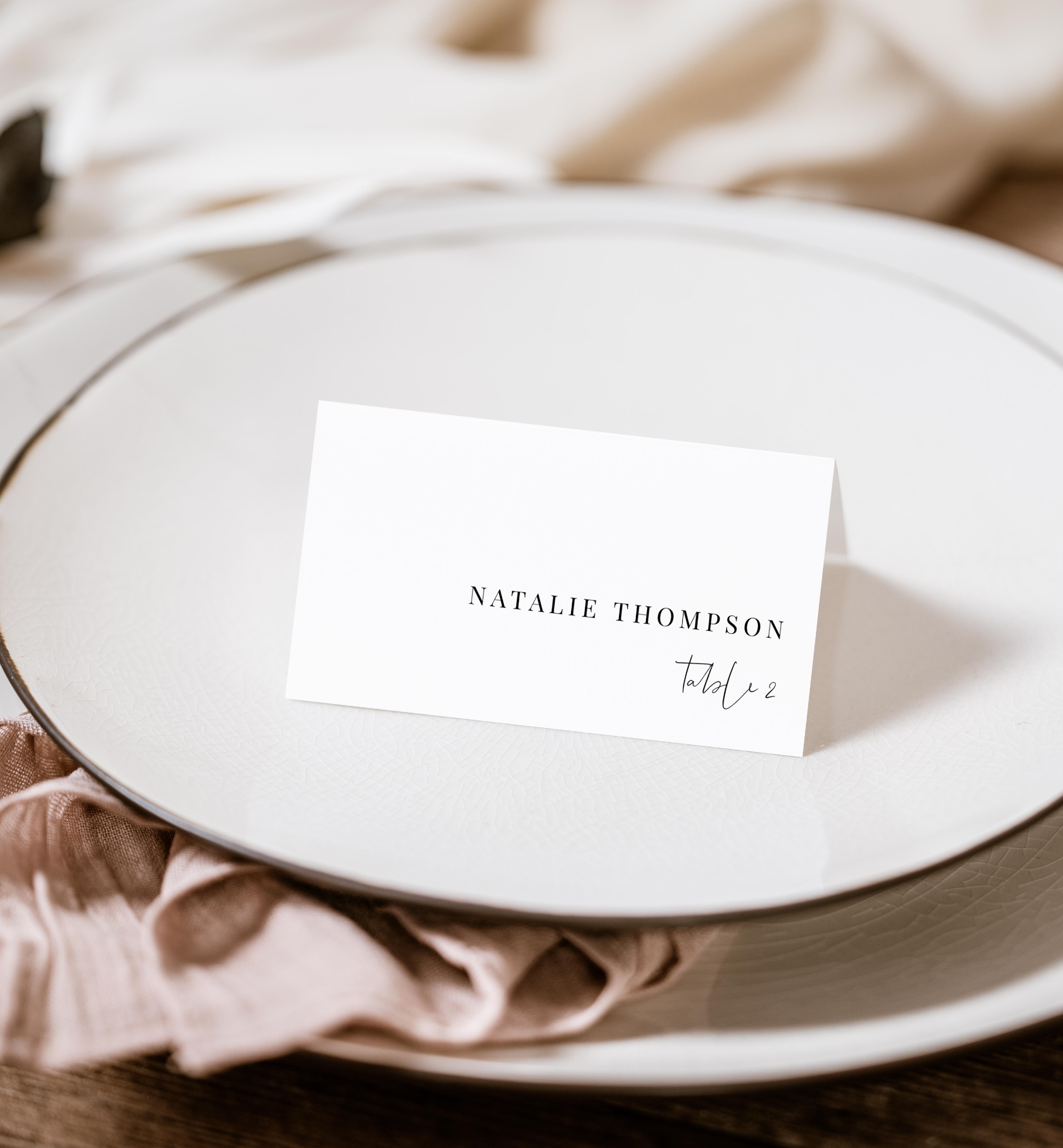 EST-WHT-5-B2187 - ESTELLE - WHITE - PLACE CARDS design preview